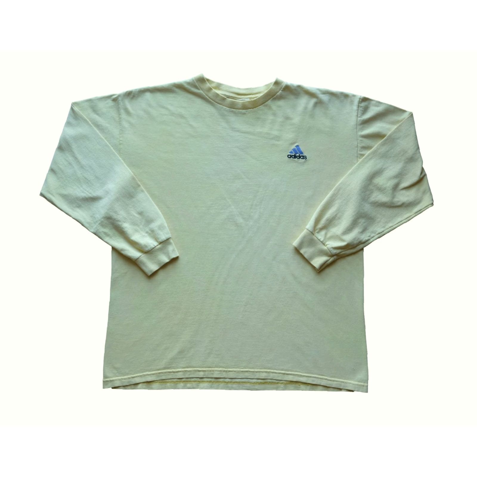 Adidas VINTAGE adidas EQUIPMENT T-Shirt Mens L Yellow 90s Y2K Distressed Cotton Long Sleeve Crew Neck Shirt Size US L / EU 52-54 / 3 - 2 Thumbnail