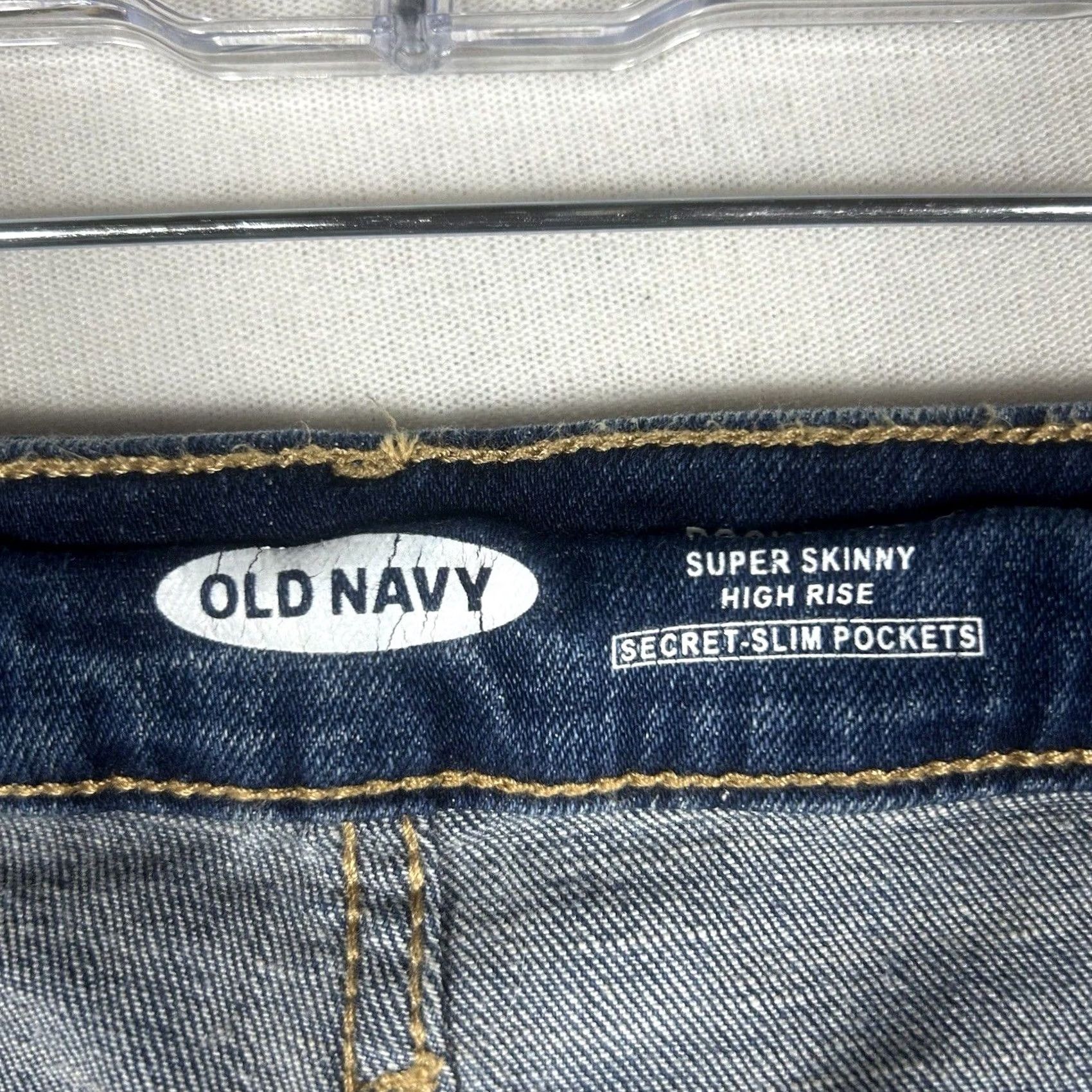 Old Navy Old Navy Jeans Womens Size 0 Blue Denim Stretch 5-Pocket High Rise Skinny Straight Leg Shirt? Size 25" / US 0 / IT 36 - 3 Thumbnail