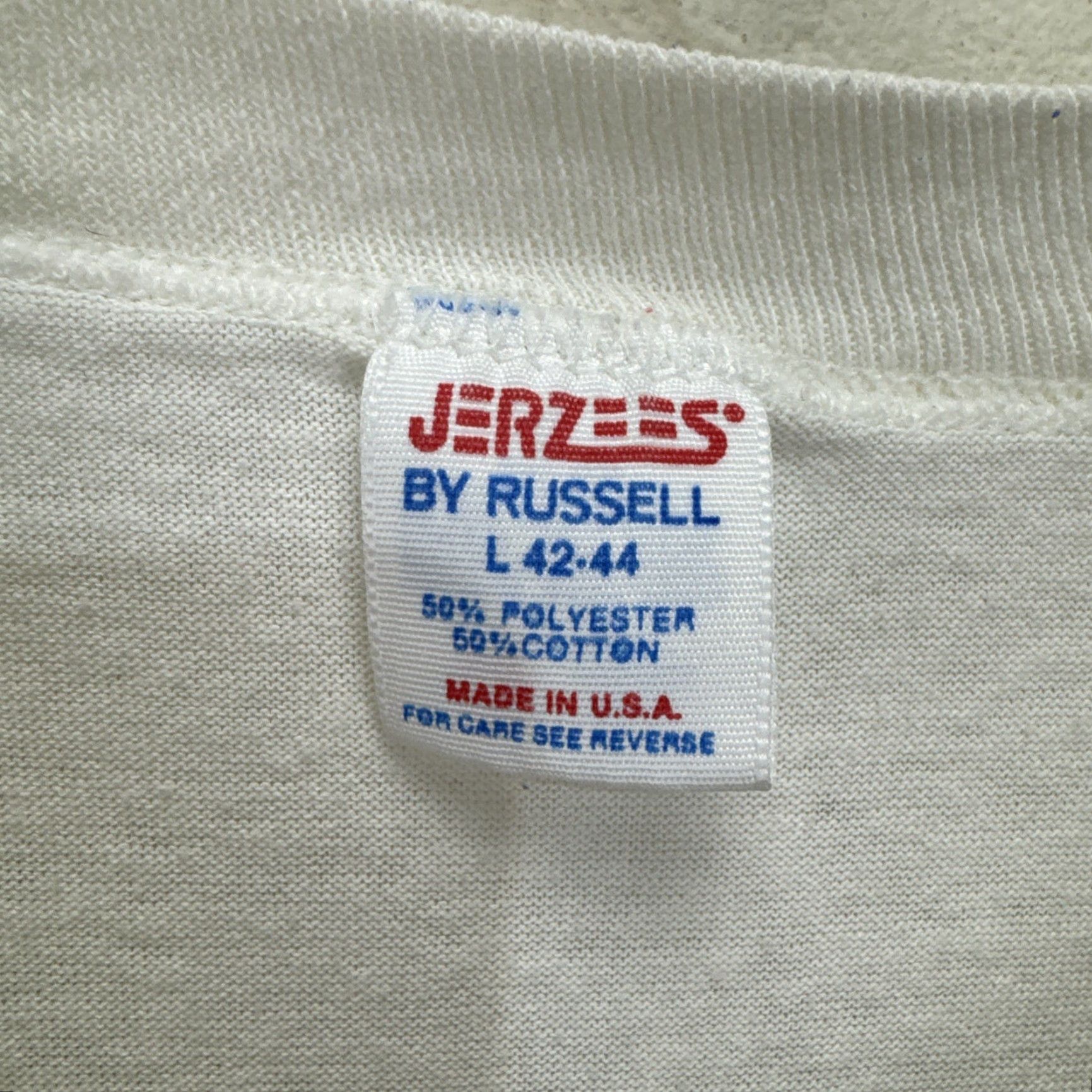 Jerzees VINTAGE Bob Marley T-Shirt 1986 U-Roy Rastafari Graphic Tee Mens Large White 80s Size US M / EU 48-50 / 2 - 3 Thumbnail