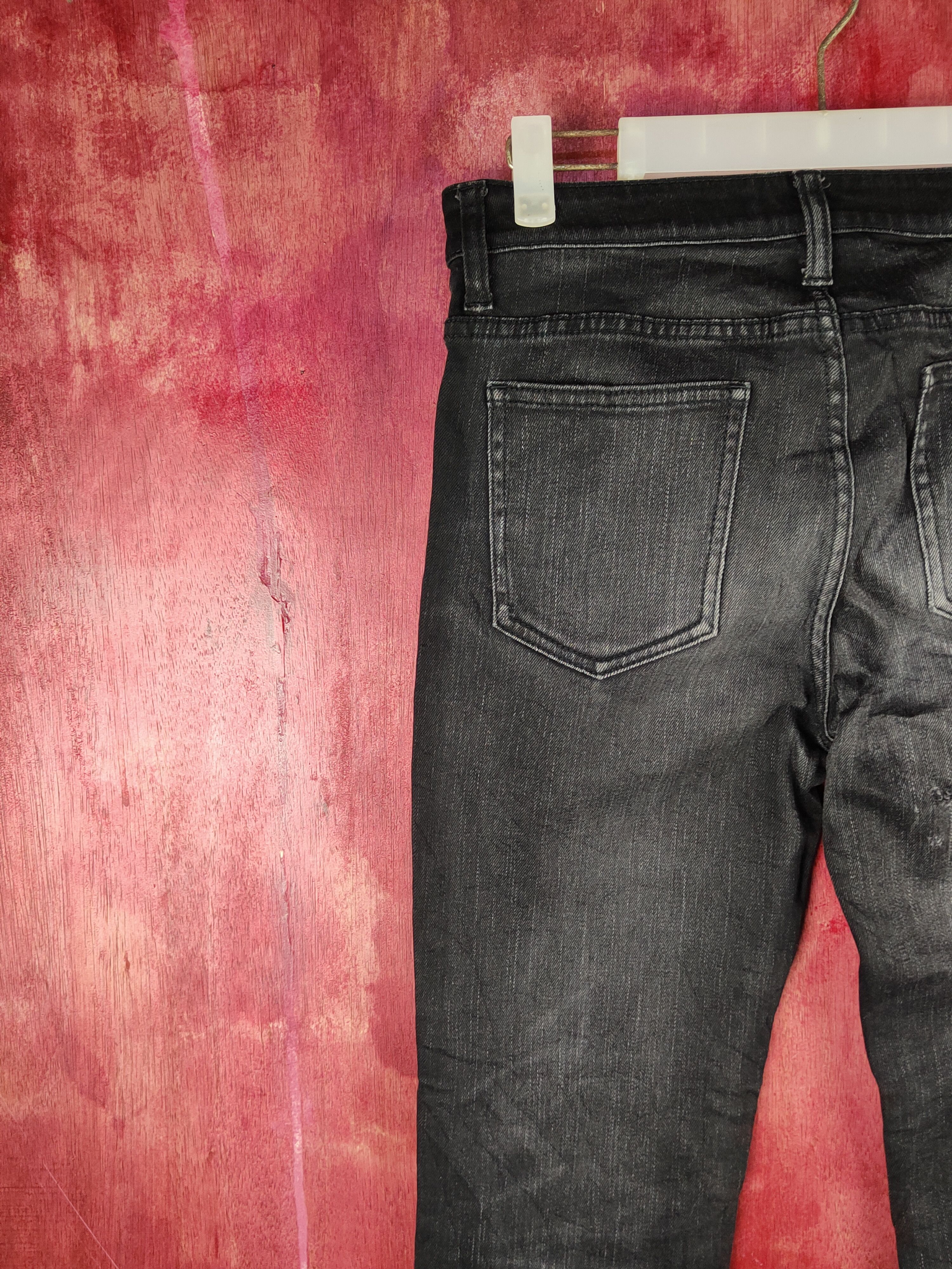 Japanese Brand Uniqlo Black Distressed faded vintage jeans Denim #S1588 Size US 26 / EU 42 - 8 Thumbnail