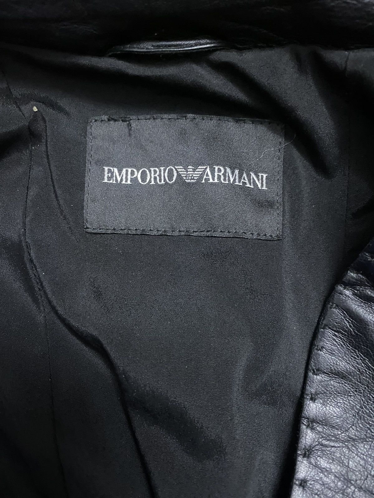 Giorgio Armani 2000s Giorgio Armani Leather Blazer Jacket Size US M / EU 48-50 / 2 - 6 Thumbnail