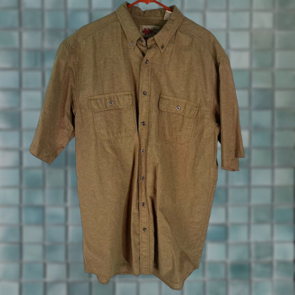 Vintage Field N Forest Mens Short Sleeves Button Down Shirt XLT Brown Cotton Casual Size US XL / EU 56 / 4 - 1 Thumbnail