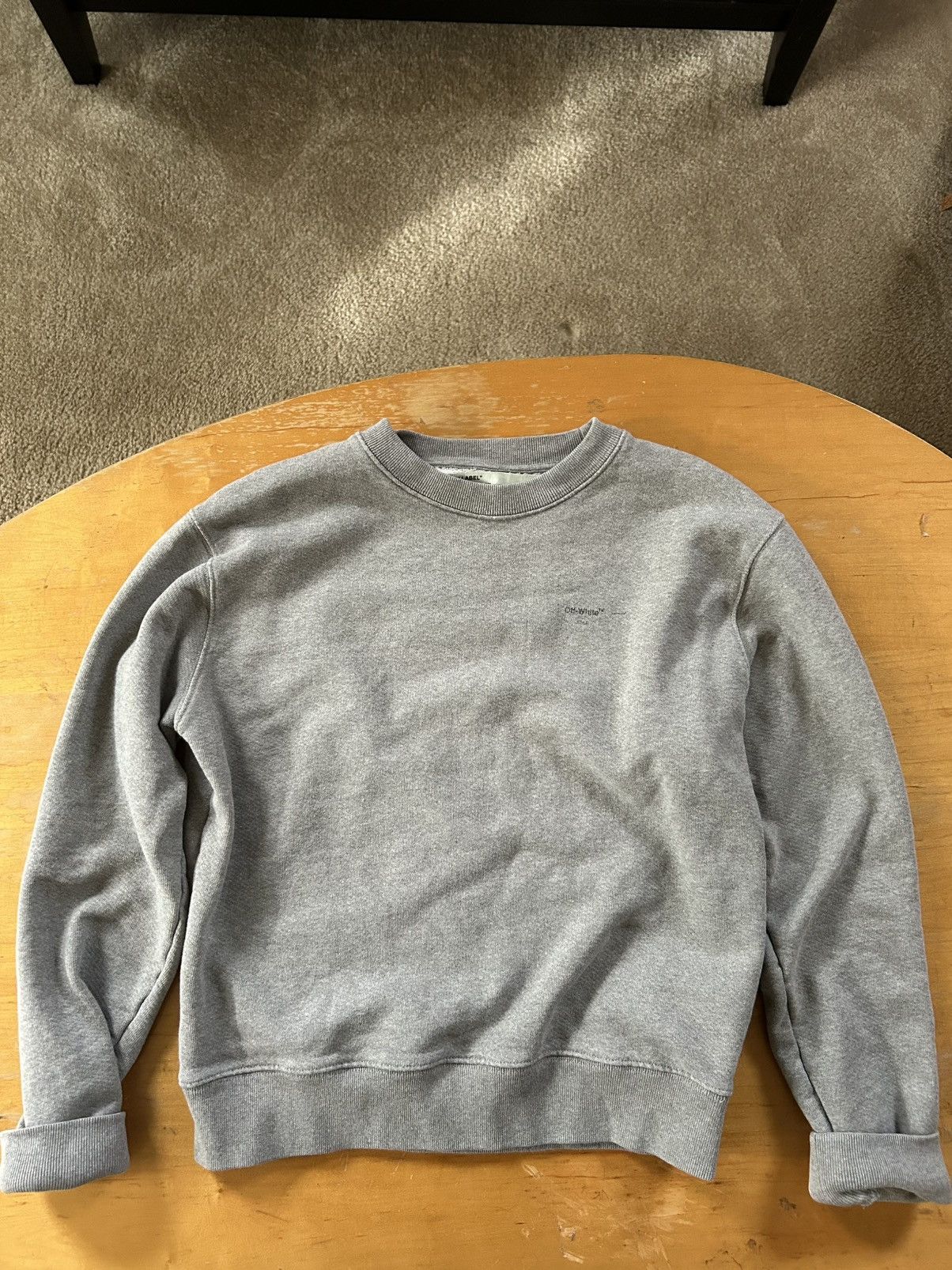 Off-White Rare Off White Main Label 2013 Grey Crewneck Sweatshirt Size US M / EU 48-50 / 2 - 1 Thumbnail