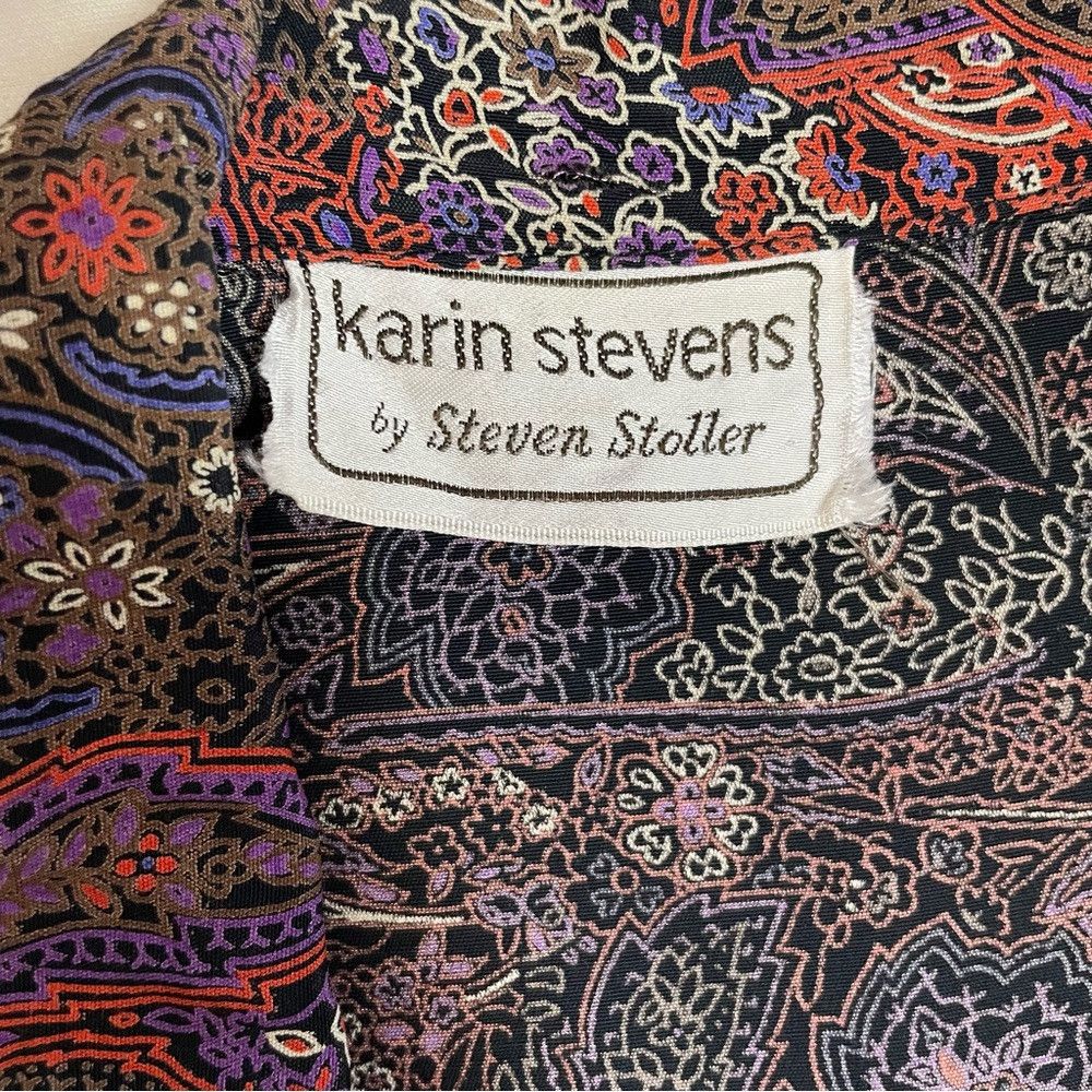 Other Vintage Karin Stevens Long Sleeve Padded Shoulders Wrap Dre Size M / US 6-8 / IT 42-44 - 6 Thumbnail