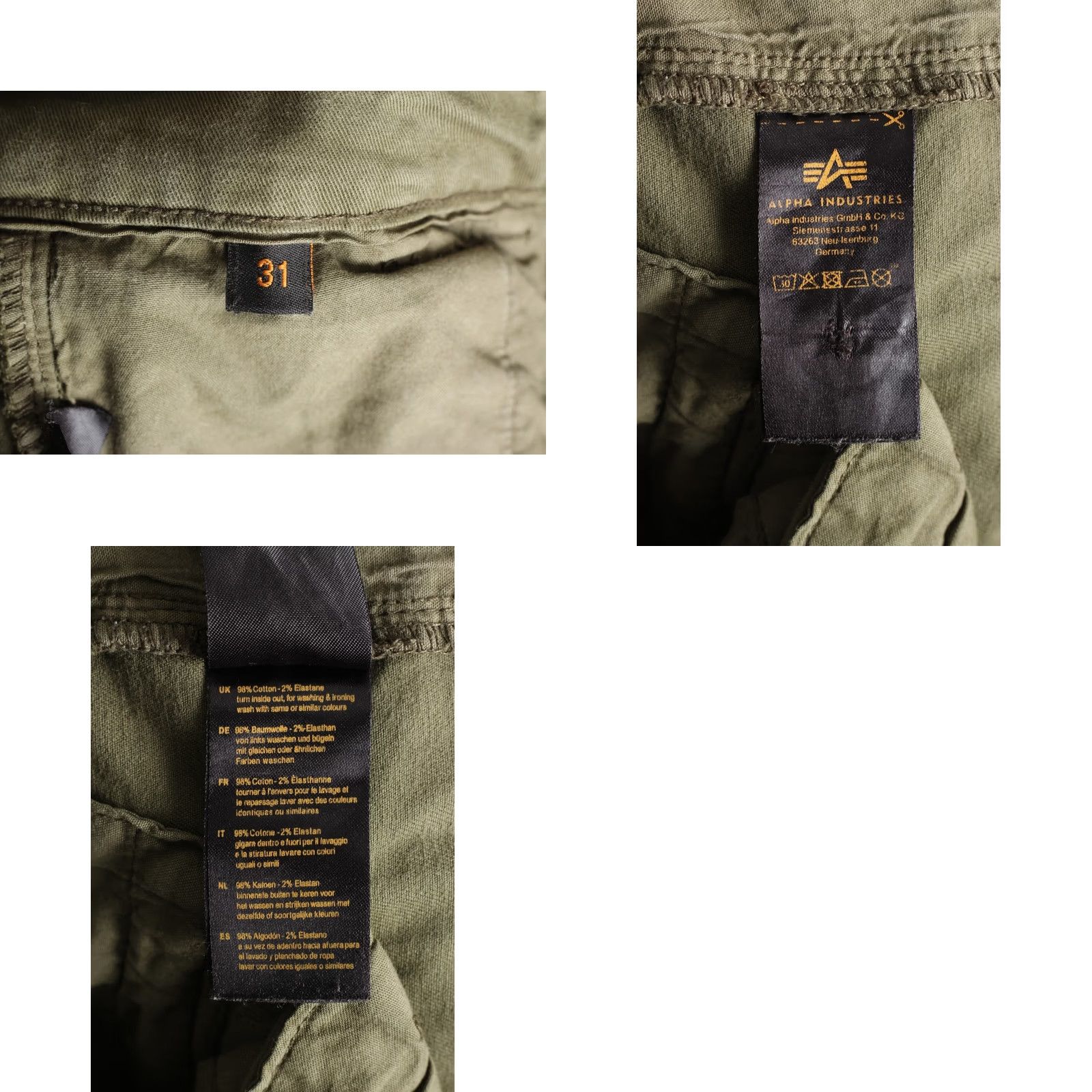 Alpha Industries ALPHA INDUSTRIES AGENT Cargo Pants Trousers Men Size 31 Stretch Slim Fit Size US 31 - 8 Thumbnail