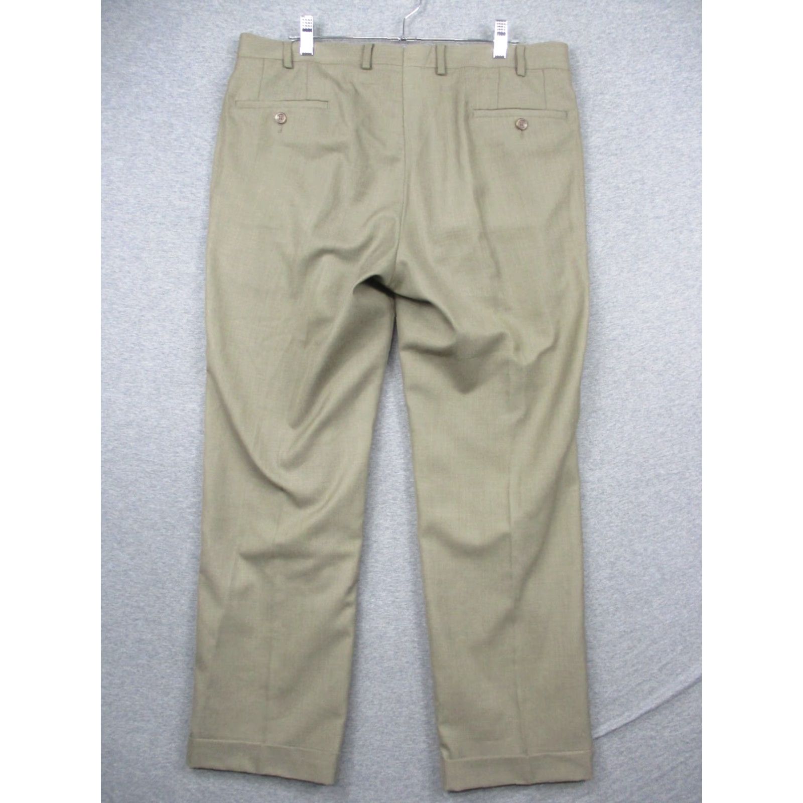 Ralph Lauren VINTAGE Lauren Ralph Lauren Pants 36x30 Wool Tan Pleated Cuffed Mens Regular Straight Dress Pants Brown Peak 90s Size US 36 / EU 52 - 4 Thumbnail
