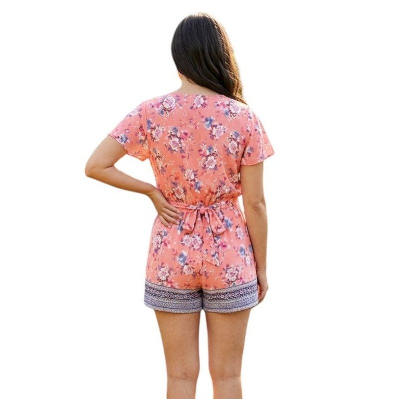 Other Kingston Grey Coral Floral Print Flutter Sleeve Romper, M Size 30" / US 8 / IT 44 - 5 Thumbnail