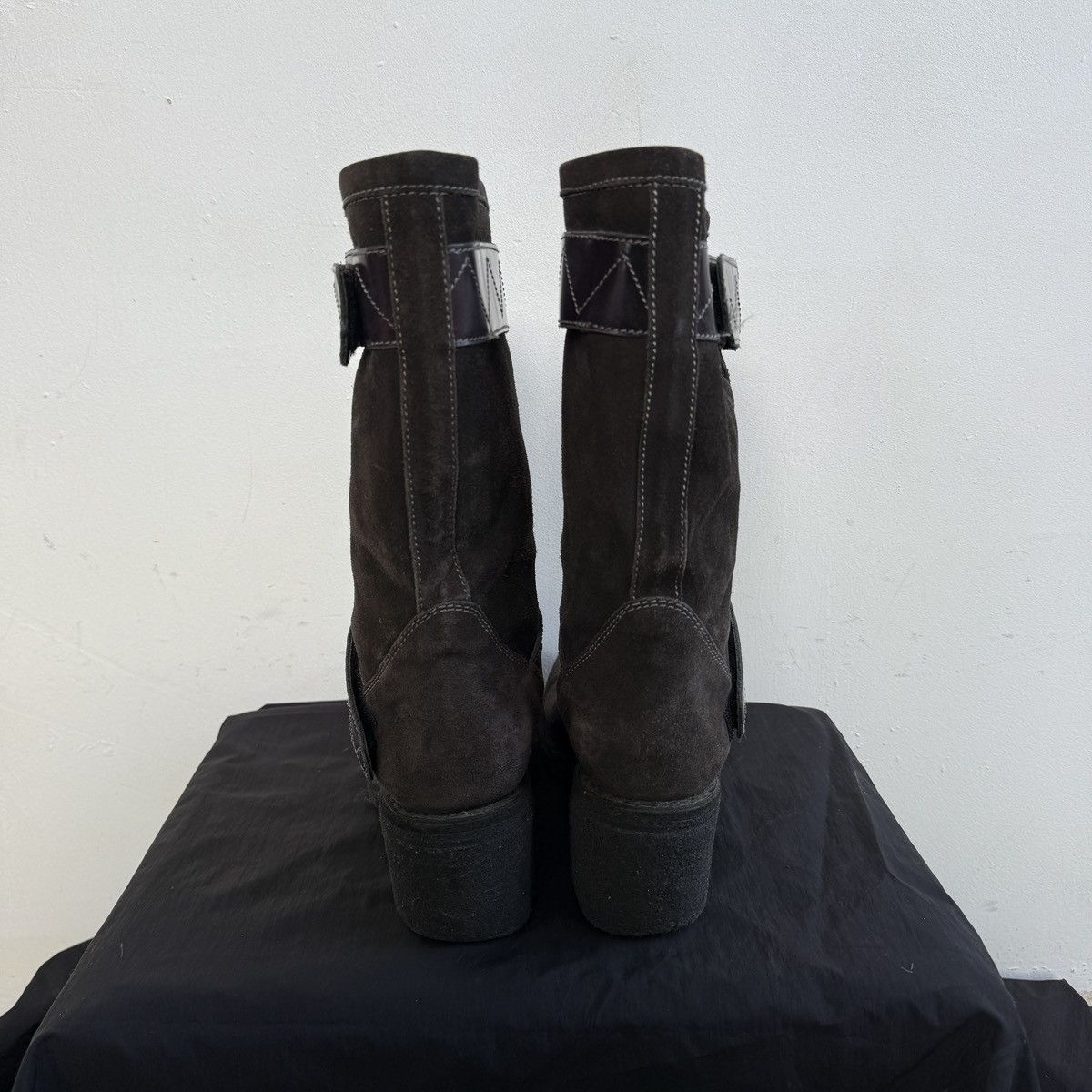 If Six Was Nine Vintage Western Suede Leather Boots With Straps Detail Size US 9 / IT 39 - 5 Thumbnail