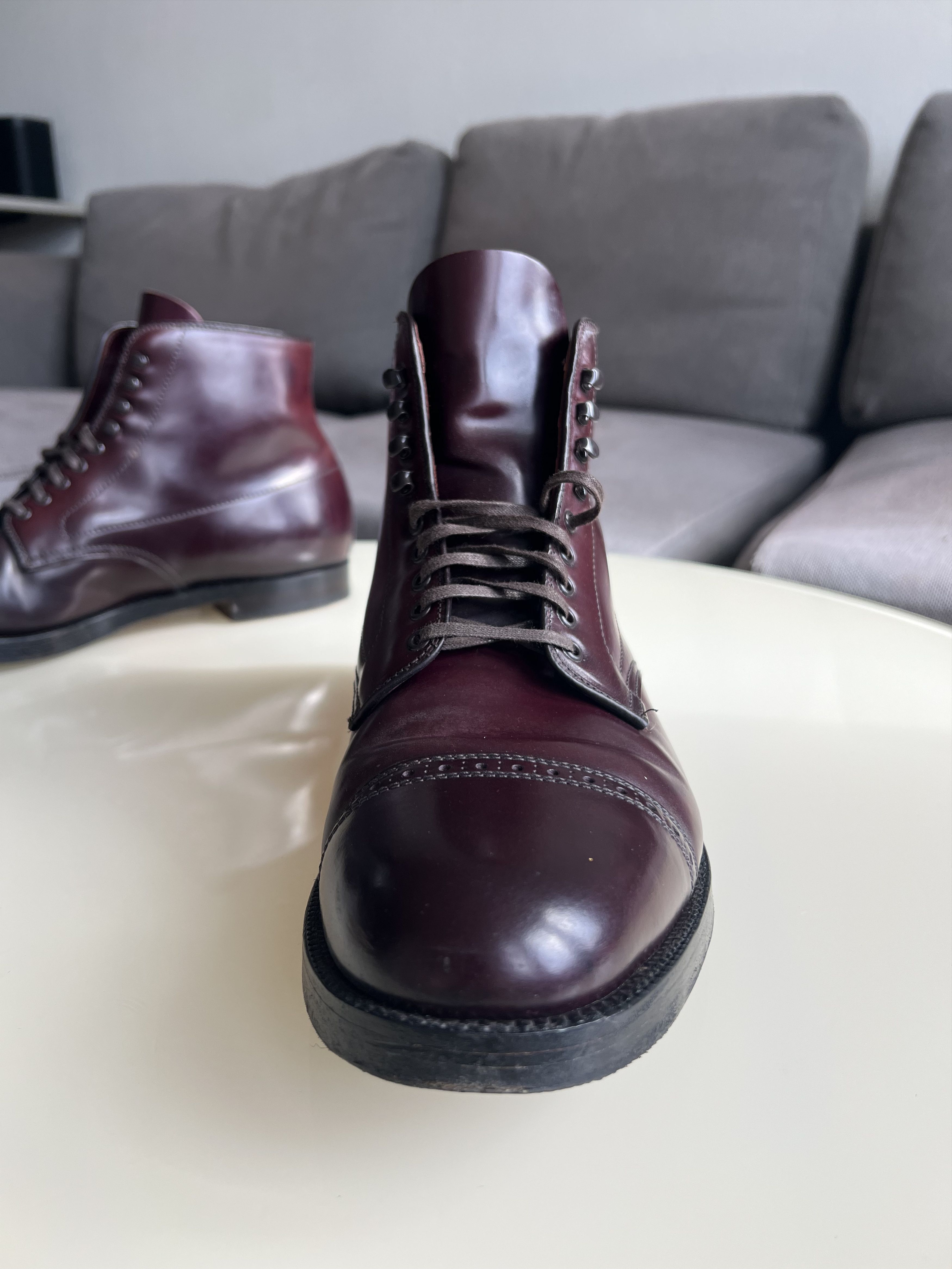 Alden × J.Crew Alden 39628H Color 8 Shell Cordovan Cap Toe Boots Size US 11 / EU 44 - 3 Thumbnail