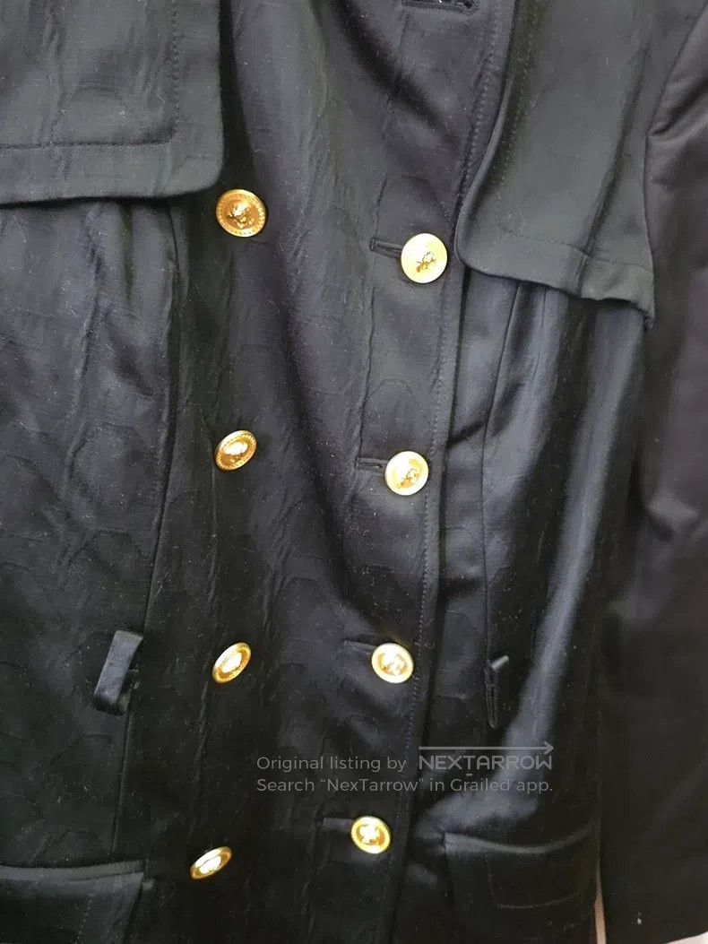 Versace Versace Black double-breasted coat Size US XXS / EU 40 - 3 Thumbnail