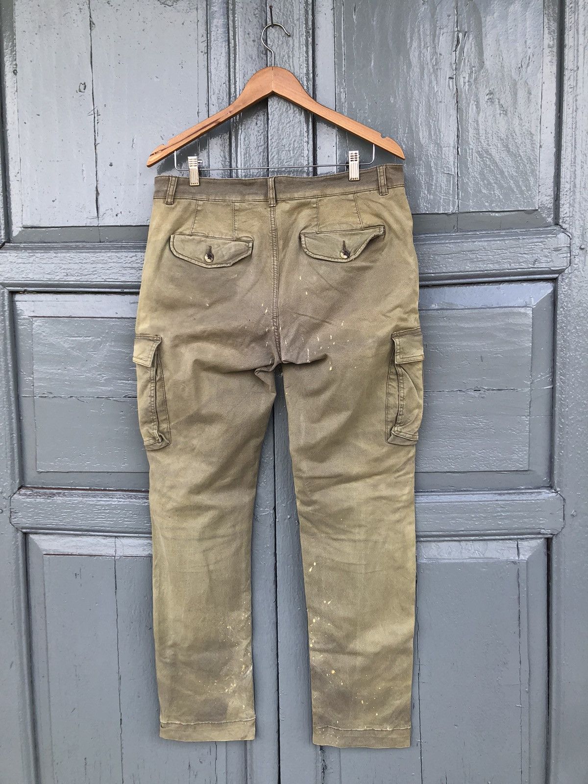J.A.C.H.S. Mfg. Co. × JACHS NY Jachs olive sun faded Splatter paint Cargo Pants Size US 35 - 2 Thumbnail