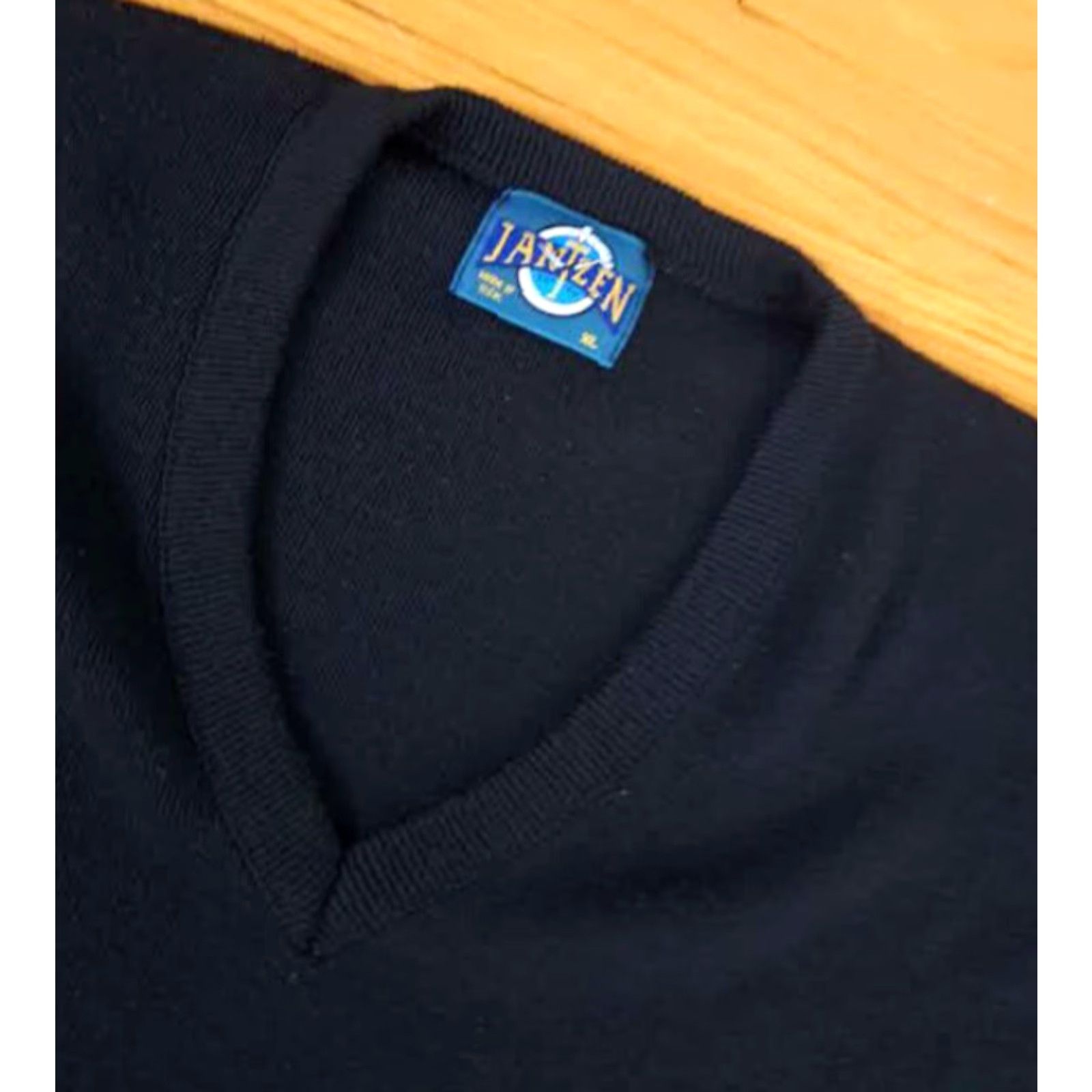 Vintage Jansen USA Knit Cotton V-Neck Golf Sweater XL Black Men Regular 1/4 Zip USA Theme All Seasons Size US XL / EU 56 / 4 - 2 Thumbnail