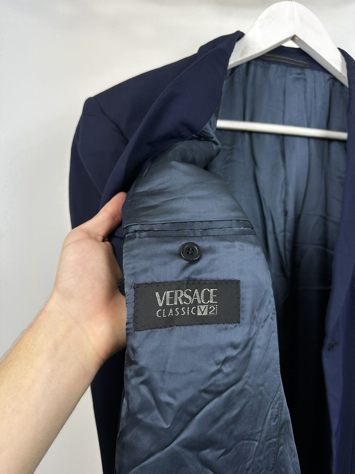 Versace Vintage Versace 3-Button Formal Designer Luxury Wool Blazer Size 40R - 14 Thumbnail