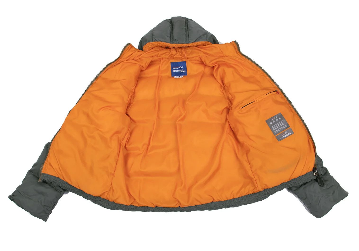 Junya Watanabe Patch Hooded Down Jacket in Khaki Orange, Size M Size US M / EU 48-50 / 2 - 16 Thumbnail