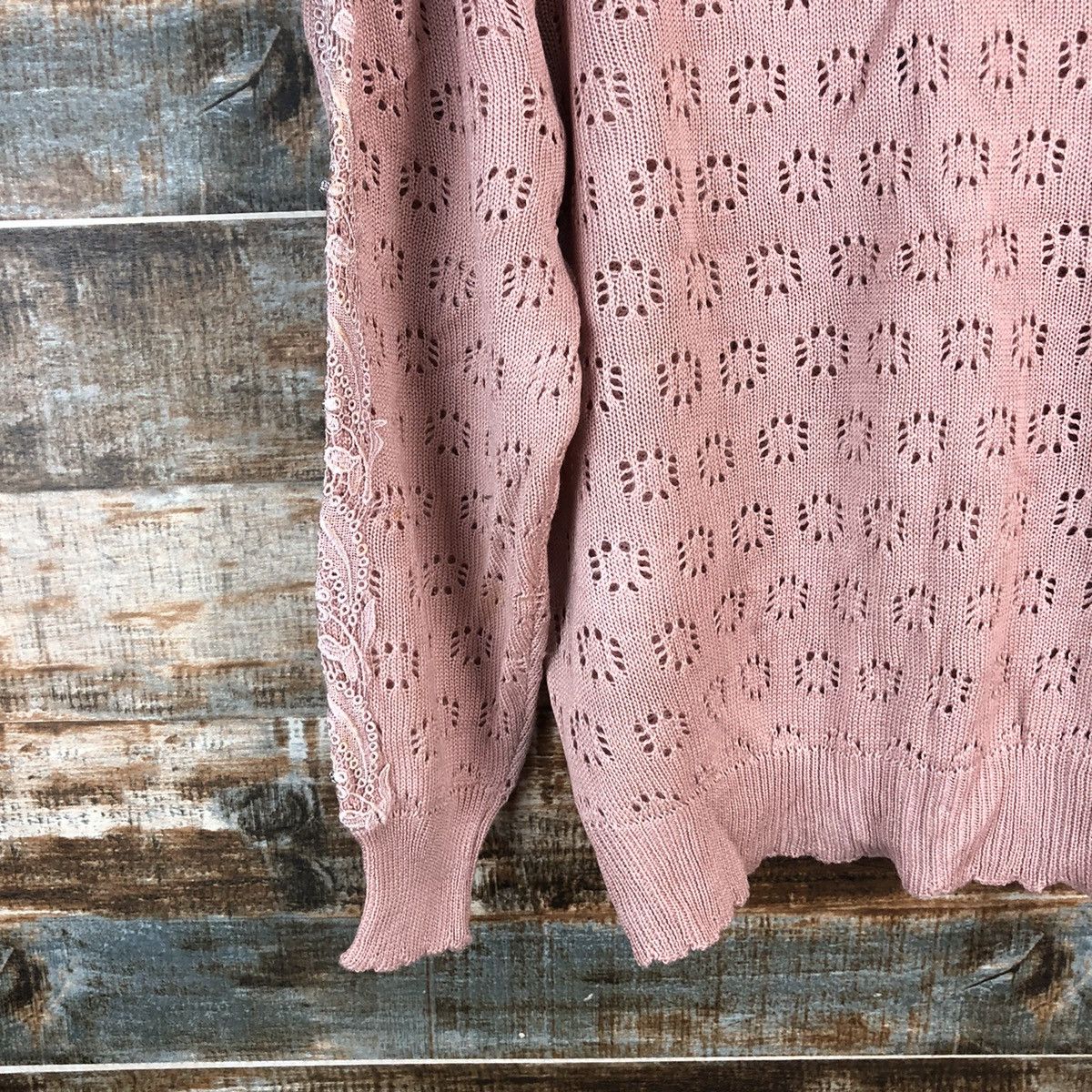 Homespun Knitwear × Japanese Brand × Vintage DL Japan vintage Pink Cardigan Knitwear #C463 Size M / US 6-8 / IT 42-44 - 13 Thumbnail