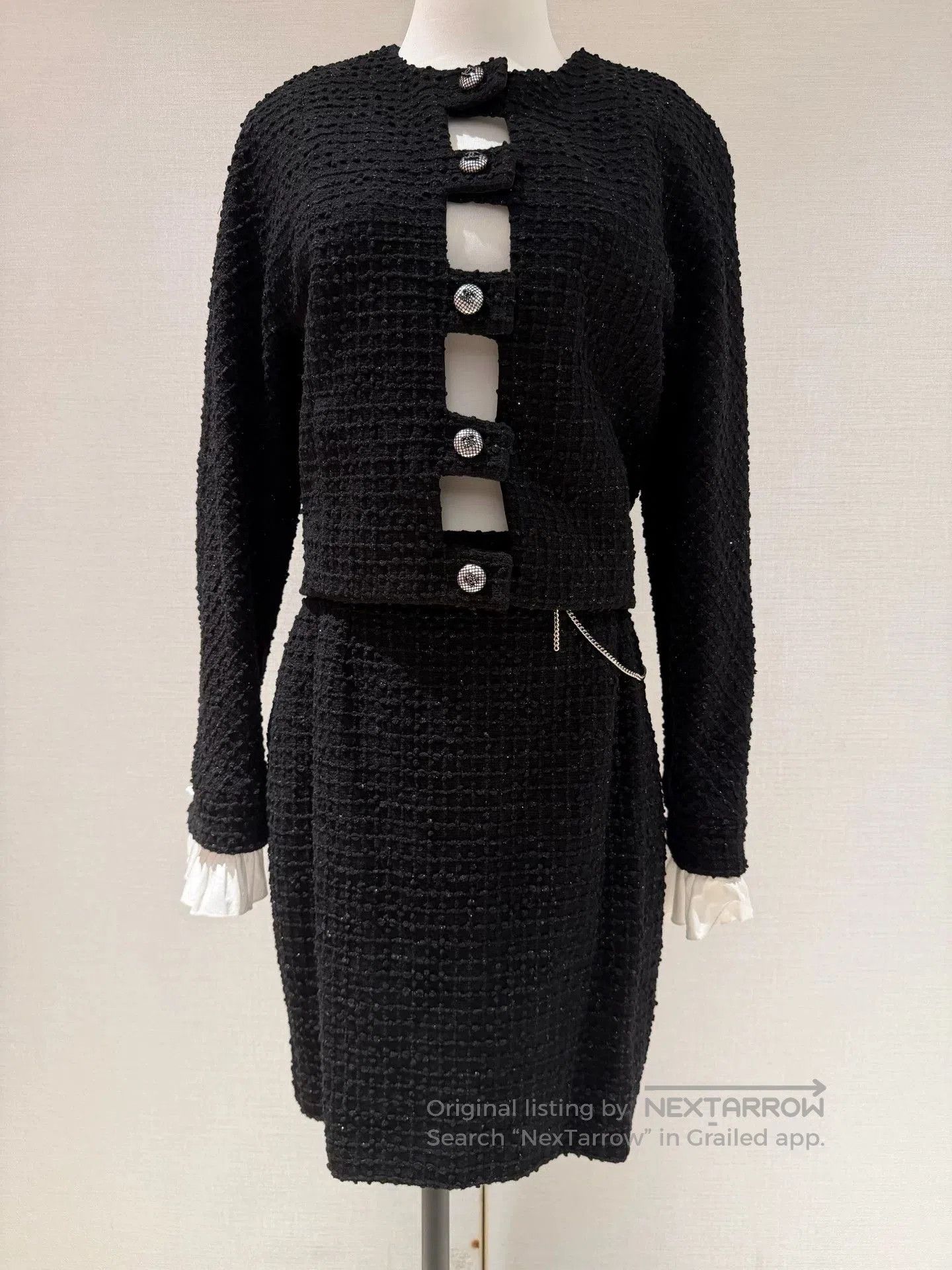 Chanel Chanel 22 Black Shimmer Fake Two-Piece Coat. Size US S / EU 44-46 / 1 - 1 Thumbnail
