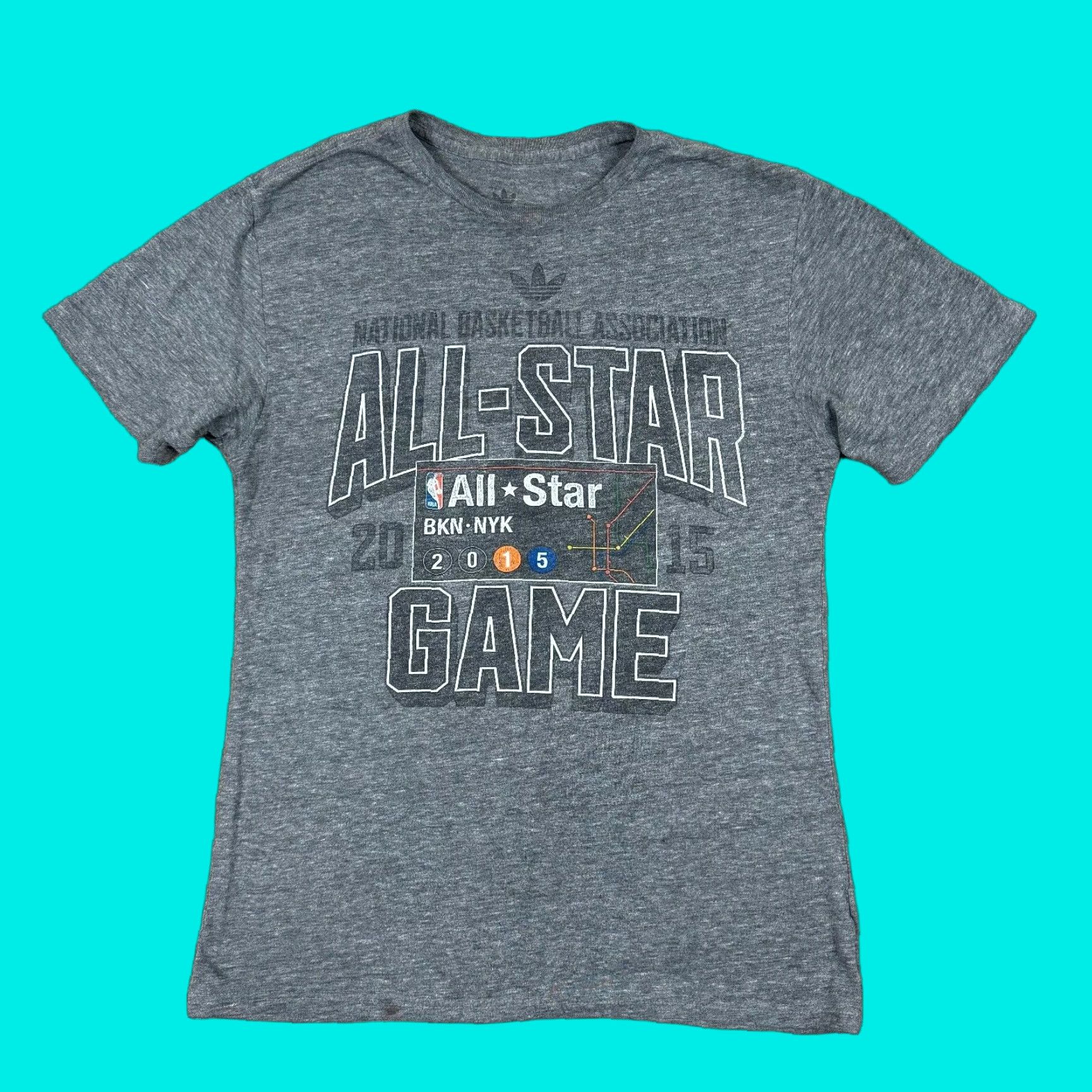 Adidas Adidas T Shirt Mens Size M Gray Short Sleeve 2015 NBA ALL Star Game New York Shirt Mens Gray Star 2015 All Star Adidas Shirt Size US M / EU 48-50 / 2 - 1 Thumbnail