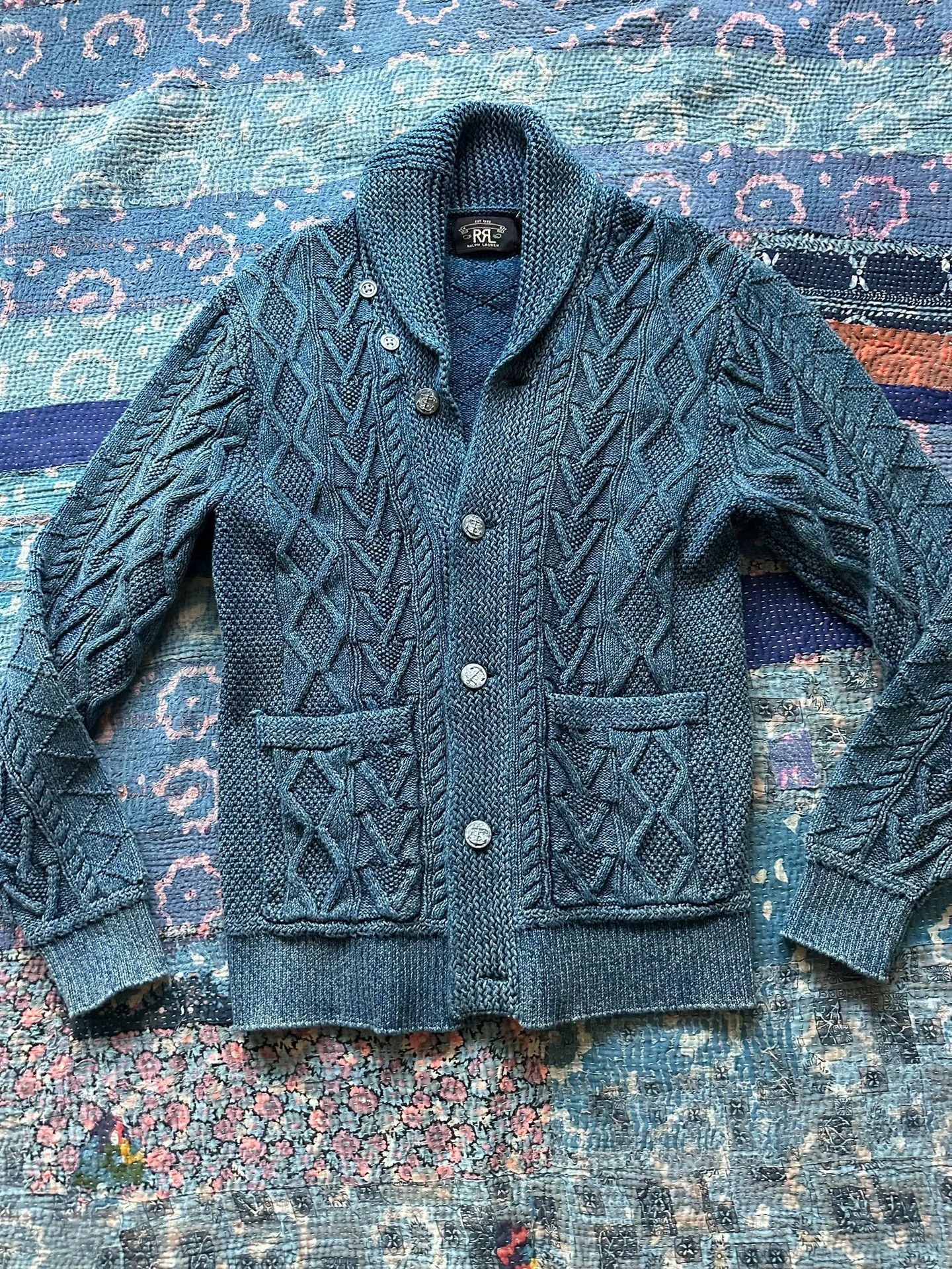 RRL Ralph Lauren RRL Indigo Dyed Wool Knit Sweater M Size US M / EU 48-50 / 2 - 1 Thumbnail
