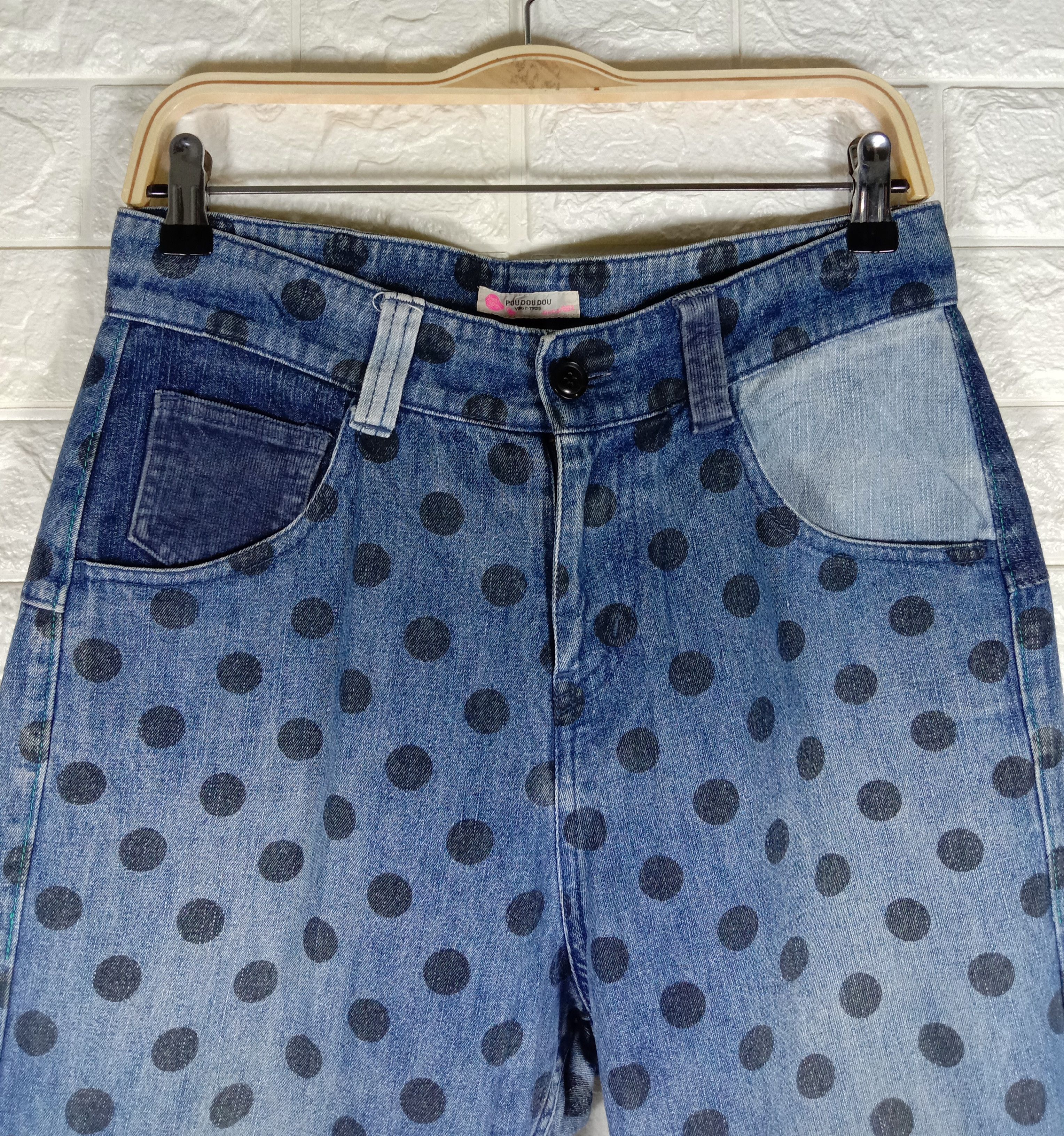Japanese Brand Vintage Japanese Pou Dou Dou Polkadot Jeans Size 31" - 6 Thumbnail