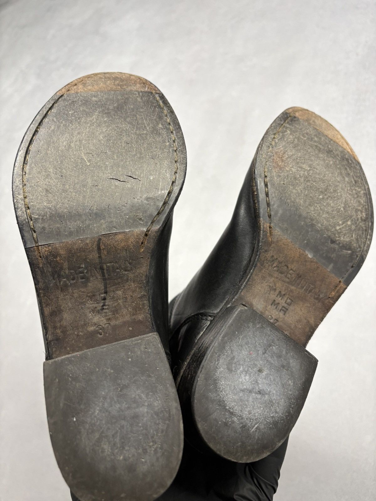 MoMA MOMA Distressed Leather Back Lace Combat Boots Avant Garde Size US 7 / IT 37 - 4 Thumbnail