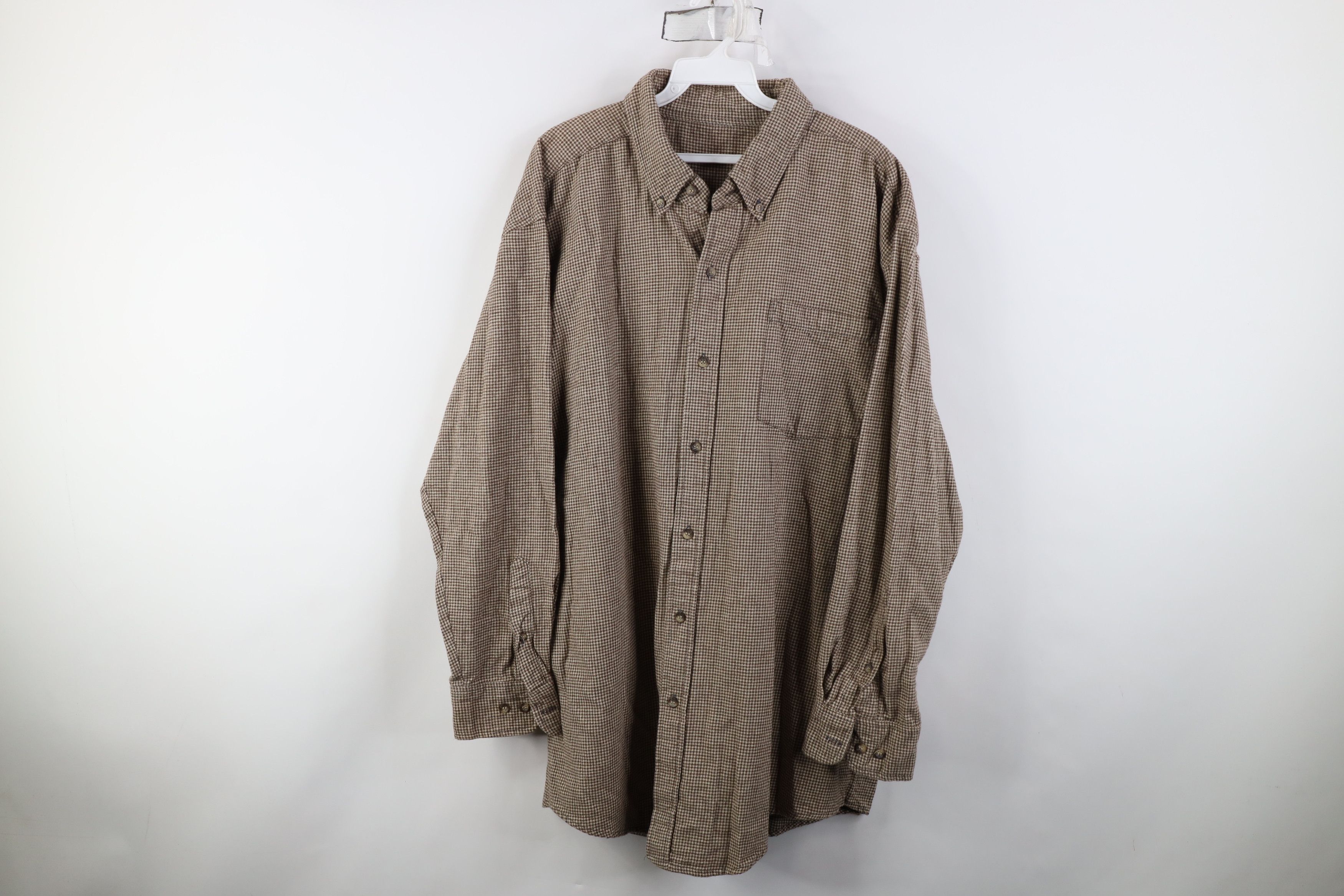 Vintage Vintage 90s Streetwear Houndstooth Collared Button Shirt Size US XL / EU 56 / 4 - 1 Thumbnail