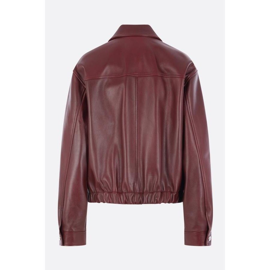 Versace VERSACE Burgundy Leather Full Zip Jacket New & Authentic (Wo Size XS / US 0-2 / IT 36-38 - 2 Thumbnail
