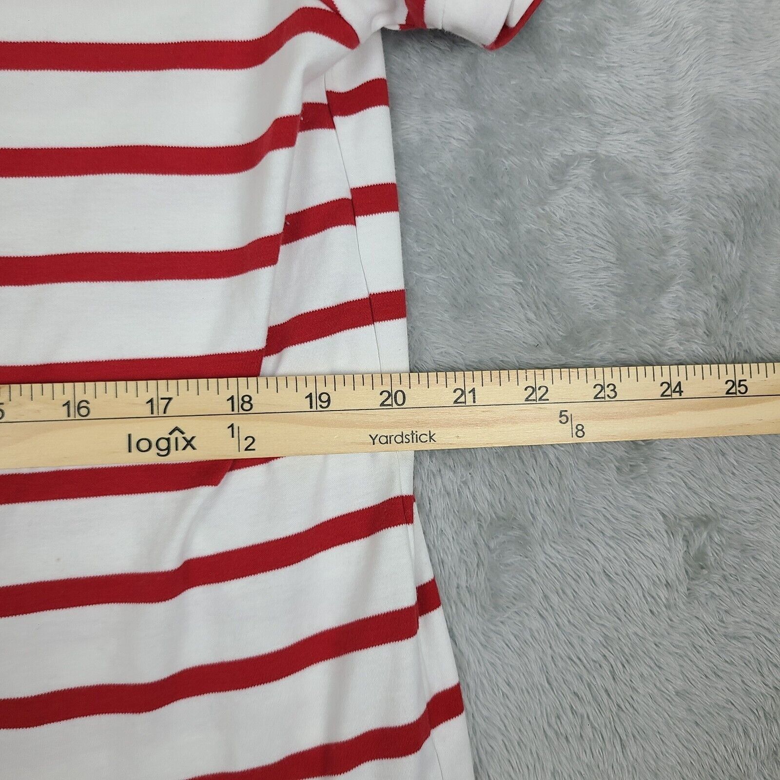 Polo Ralph Lauren Polo Ralph Lauren Men's White/Red Stipe Custom Fit Crew-Neck Size US L / EU 52-54 / 3 - 3 Thumbnail