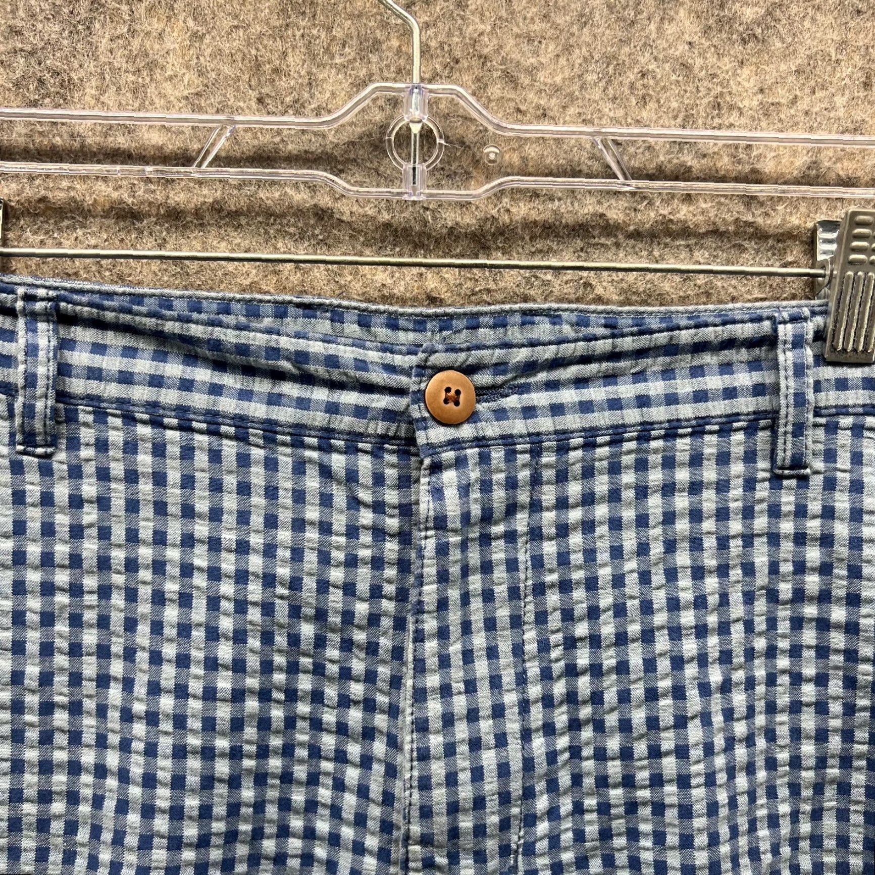 Tommy Bahama Tommy Bahama Shorts Men 44 Adult Blue White Gingham Seersucker Flat Front Chino Casual Travel Size US 44 / EU 60 - 5 Thumbnail