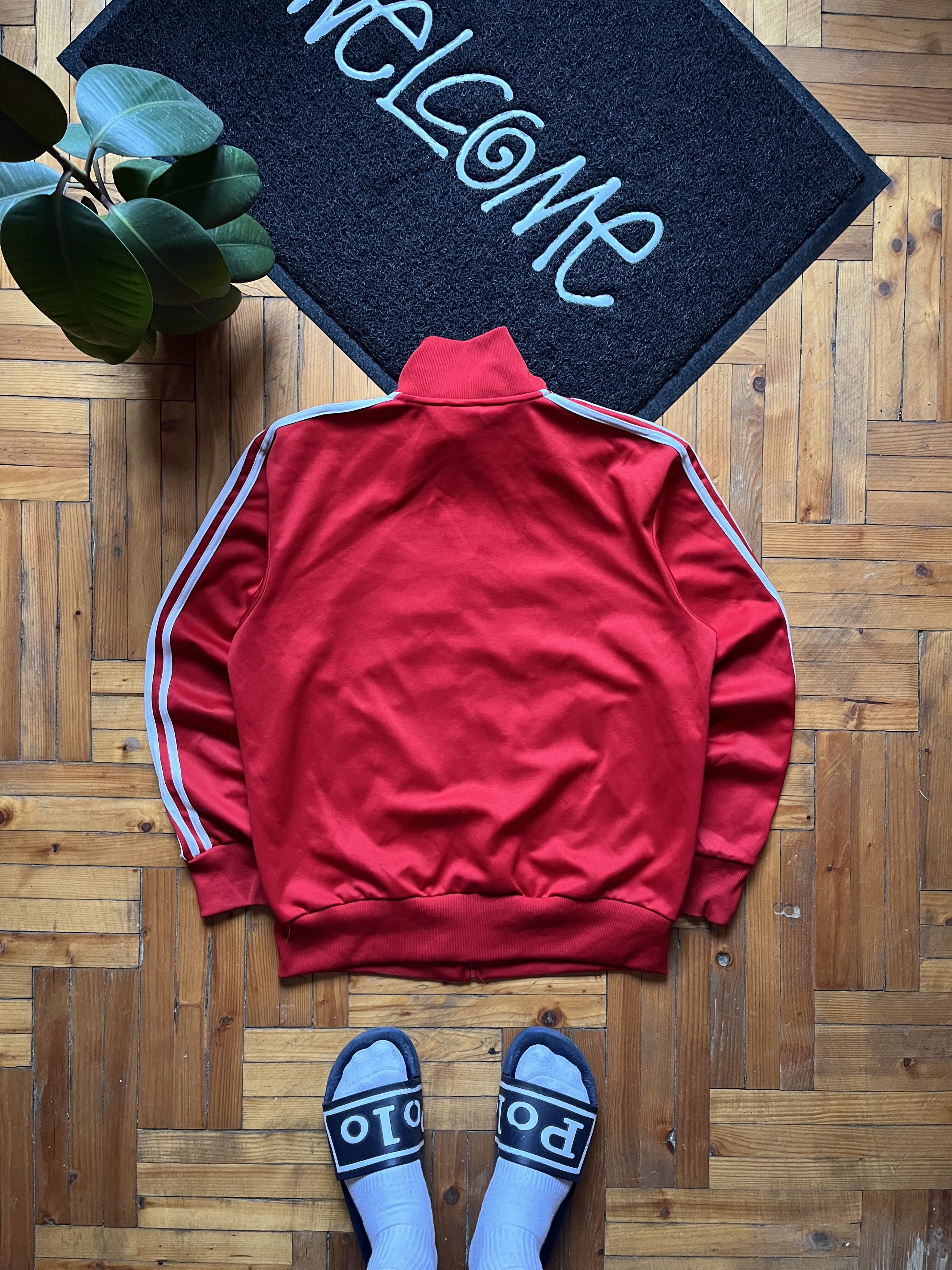 Adidas Vintage Adidas Firebird Zip Track Jacket Red White Stripes Size US L / EU 52-54 / 3 - 5 Thumbnail