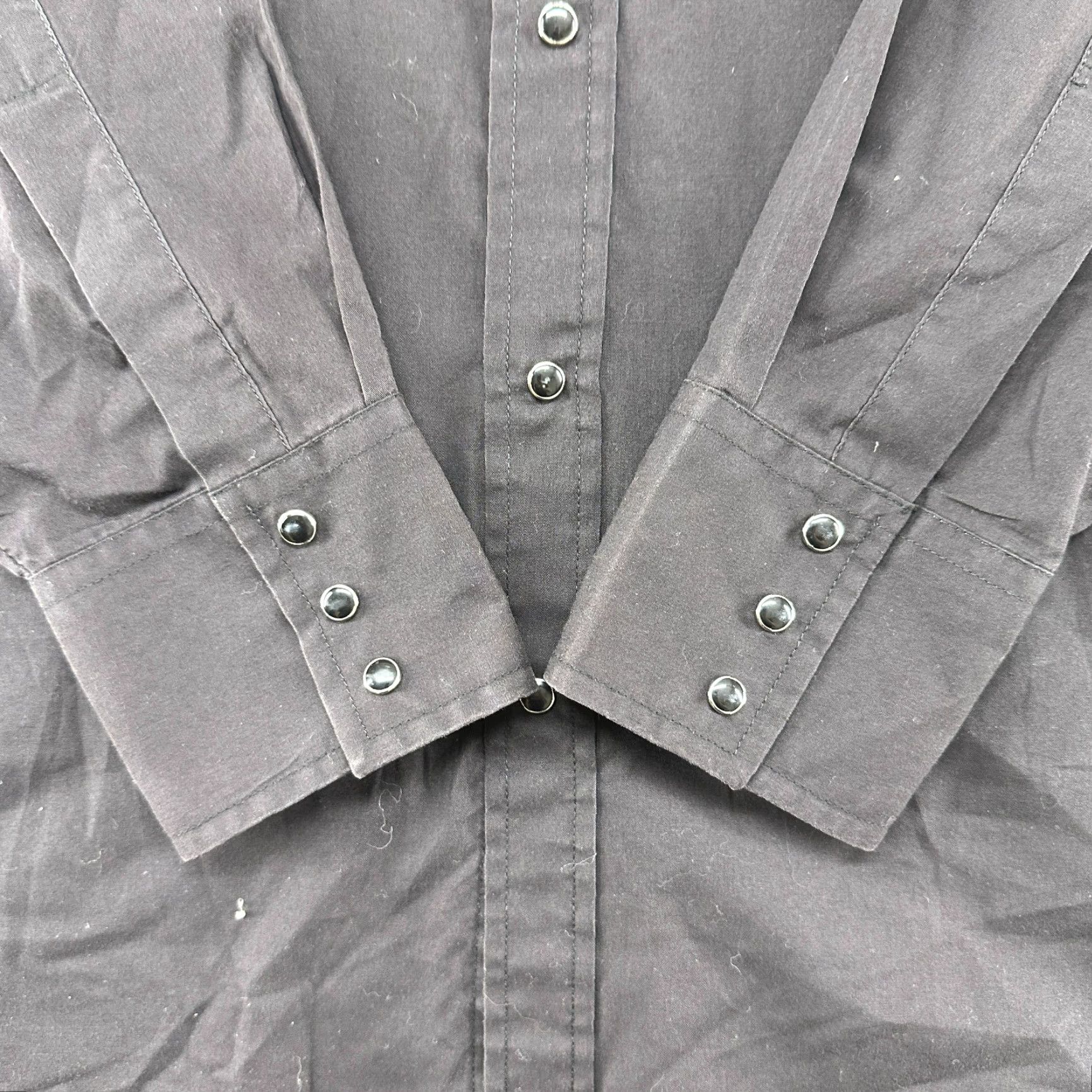 Vintage VINTAGE Ely Cattleman Shirt Men 16.5 34 Black Long Sleeve Button Up Pearl Snap Rodeo Size US XL / EU 56 / 4 - 3 Thumbnail