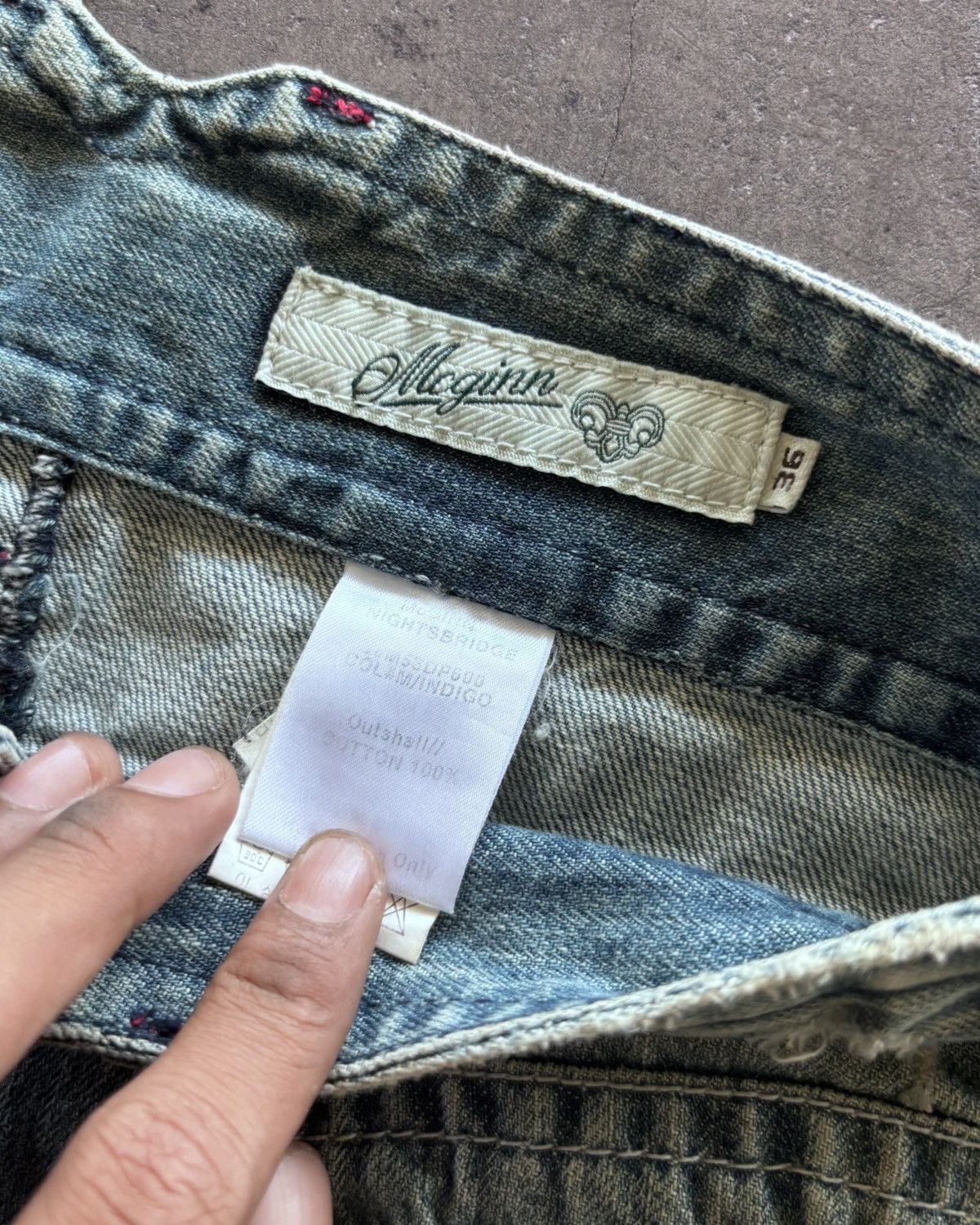 If Six Was Nine Mcginn Mud Washed Blue Flared Denim Pants Size US 30 / EU 46 - 5 Thumbnail