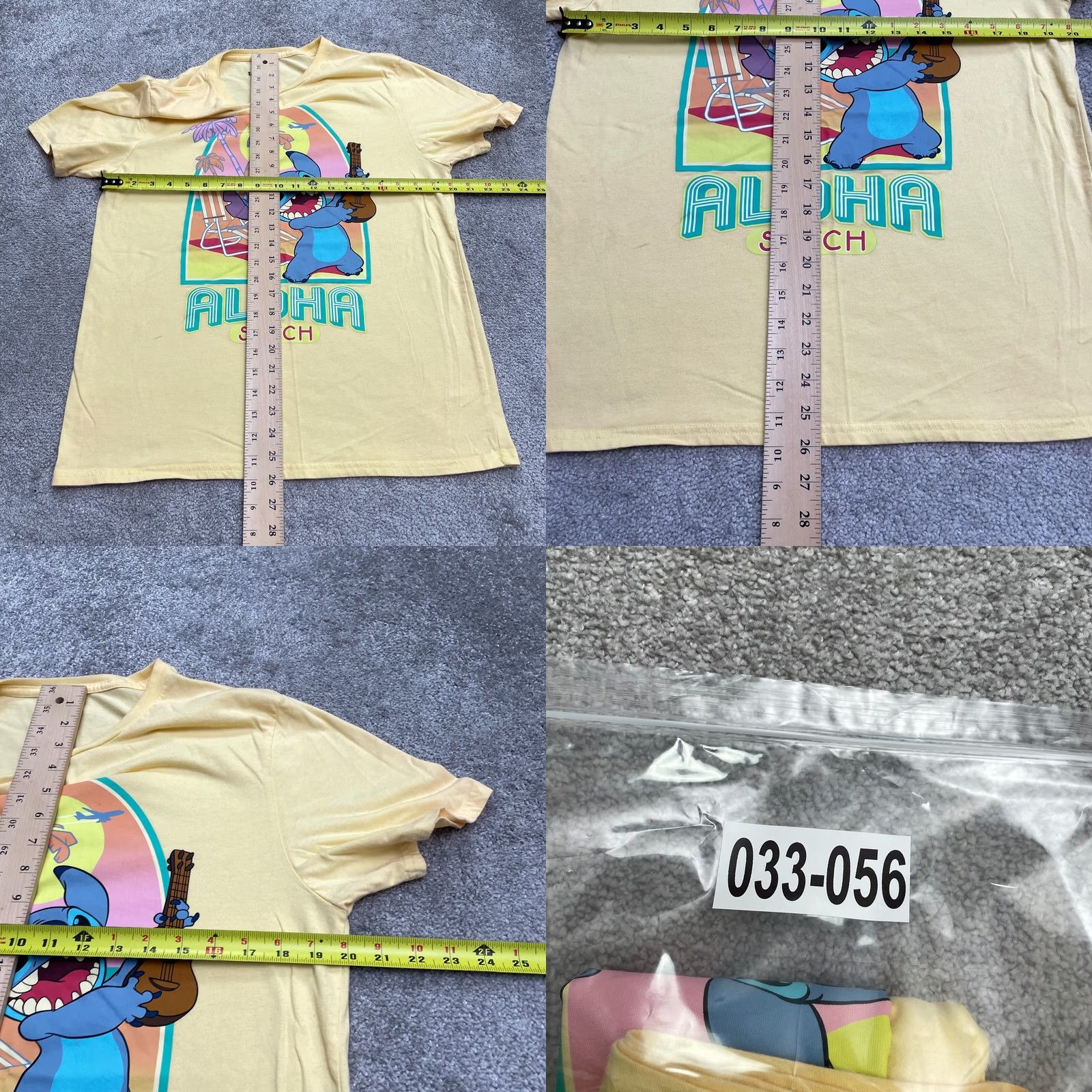 Disney Disney Stitch Aloha Graphic T-Shirt Unisex L Yellow Crew Neck Casual Tee Top Shirt Adults Size L / US 10 / IT 46 - 8 Thumbnail
