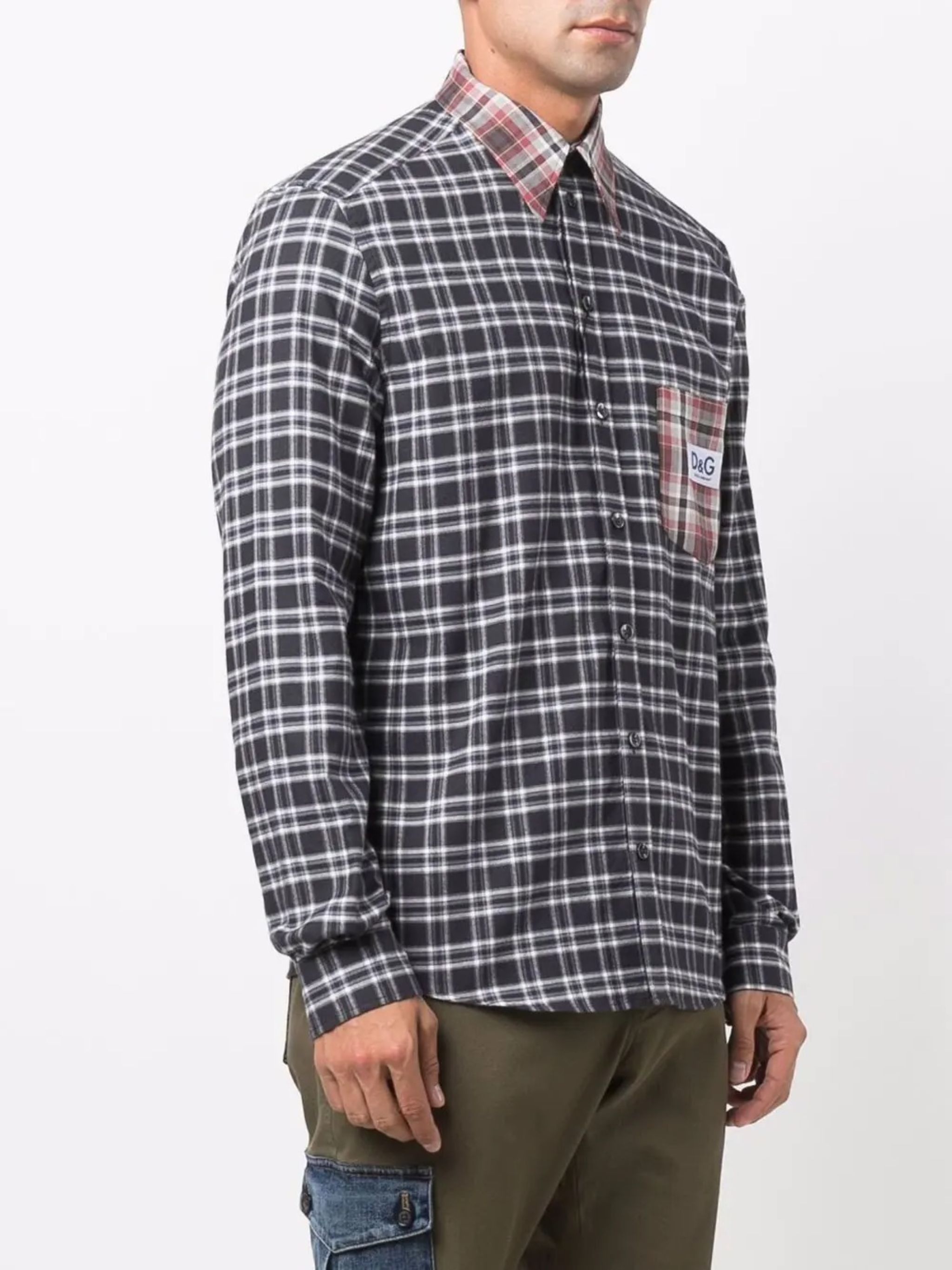 Dolce & Gabbana o1y0125 Logo Checked Shirt in Black/White Size US M / EU 48-50 / 2 - 4 Thumbnail