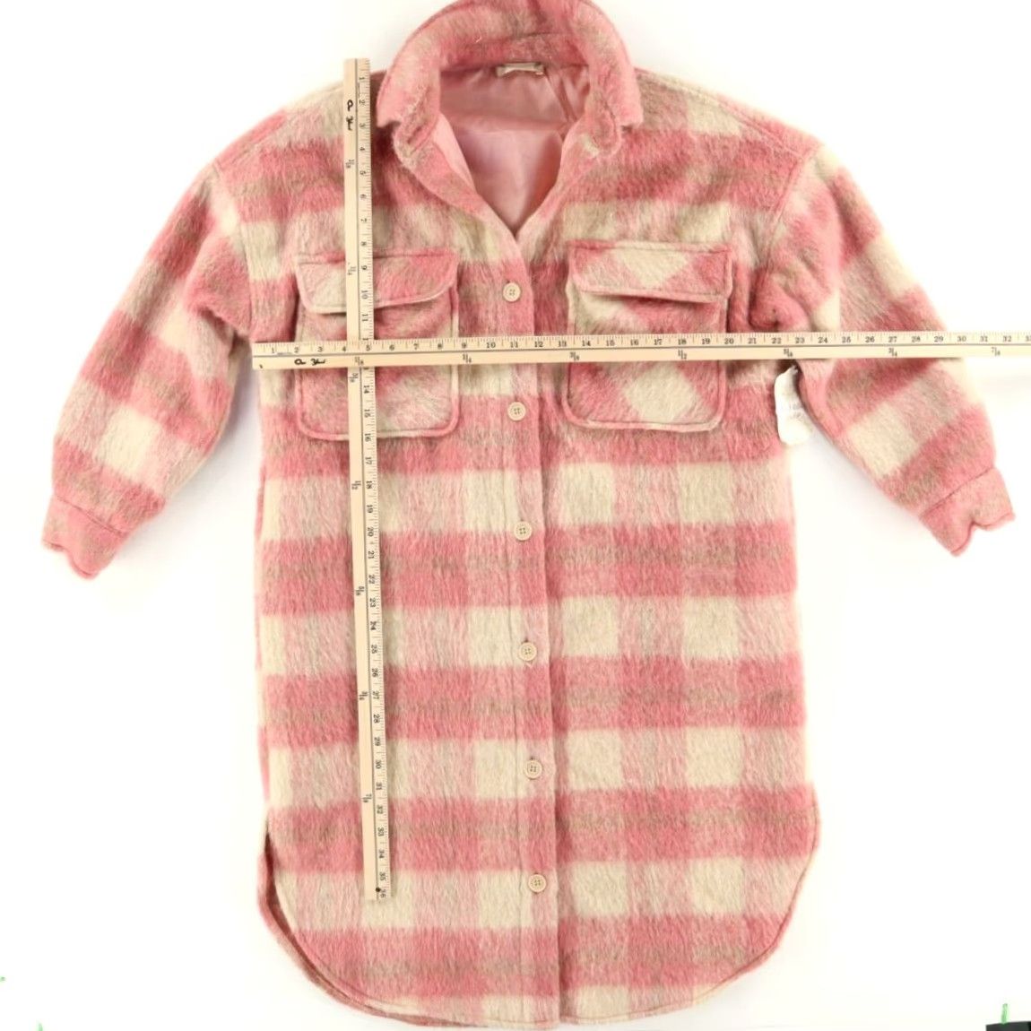 Vintage Altar'd State Faux Fir Oversized Teddy Plaid Jacket Pink Women's S Size S / US 4 / IT 40 - 3 Thumbnail