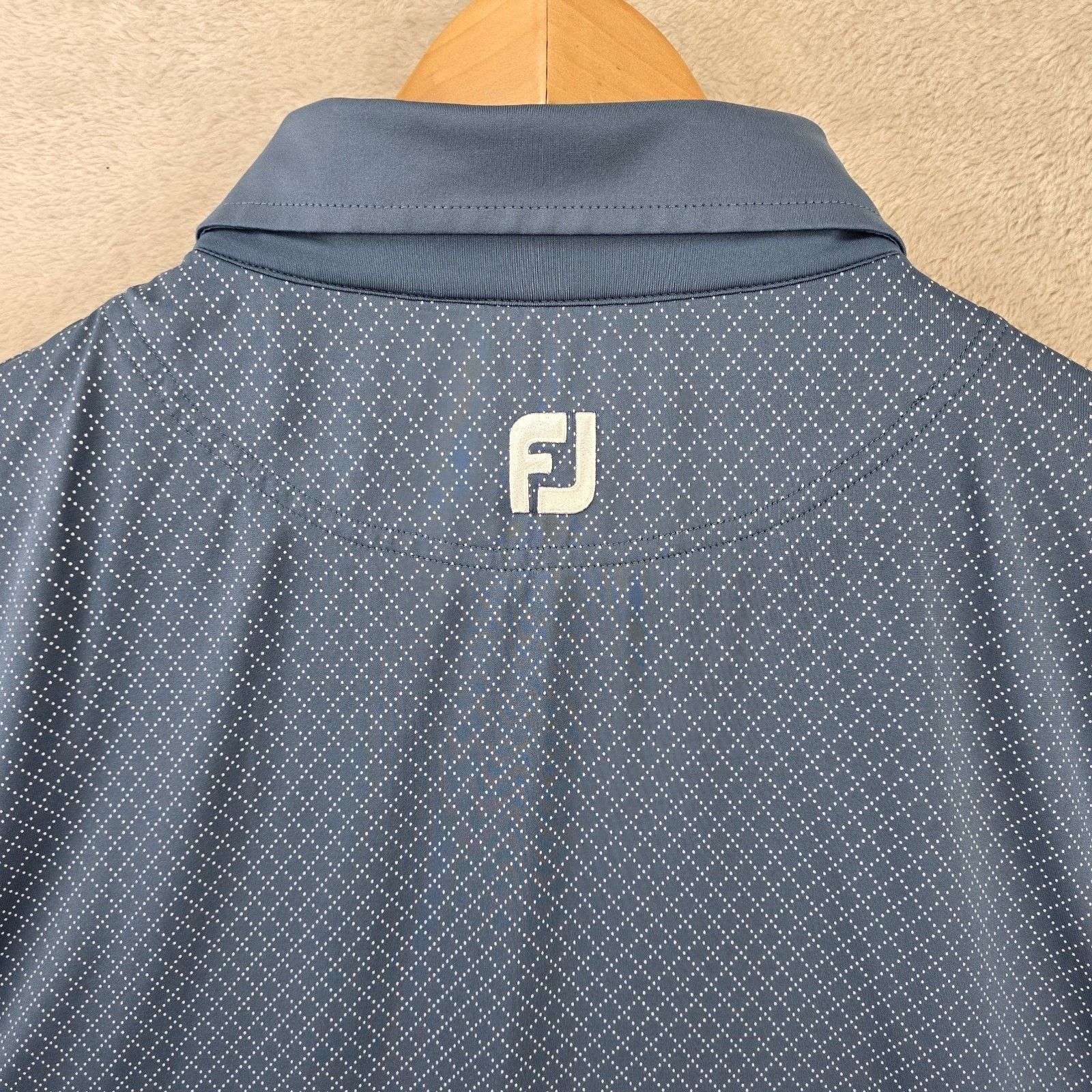 Footjoy FootJoy Polo Shirt Mens 2XL Blue Micro Dot Geometric Golf Size US XXL / EU 58 / 5 - 8 Thumbnail