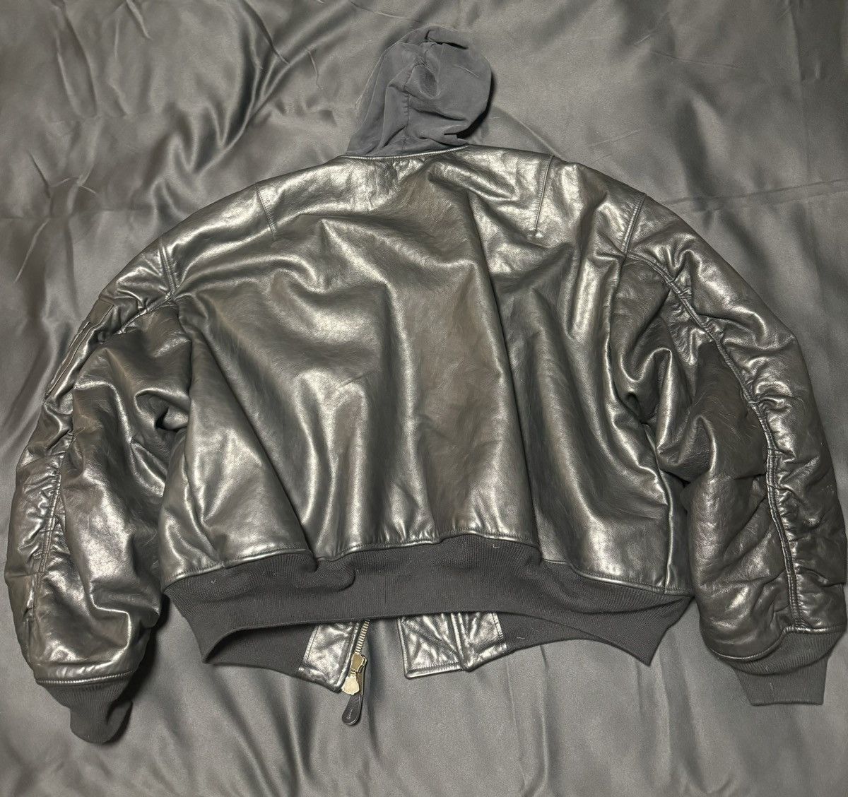 Balenciaga Balenciaga FW23 Leather Bomber Jacket Size US XL / EU 56 / 4 - 3 Thumbnail