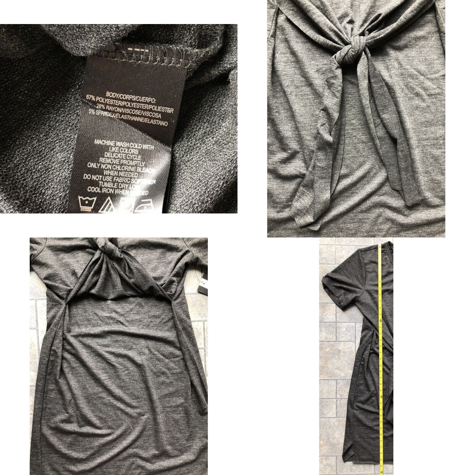 Vintage Marc New York Performance Dress Gray Knee Length Short Sleeve Women M Size M / US 6-8 / IT 42-44 - 8 Thumbnail