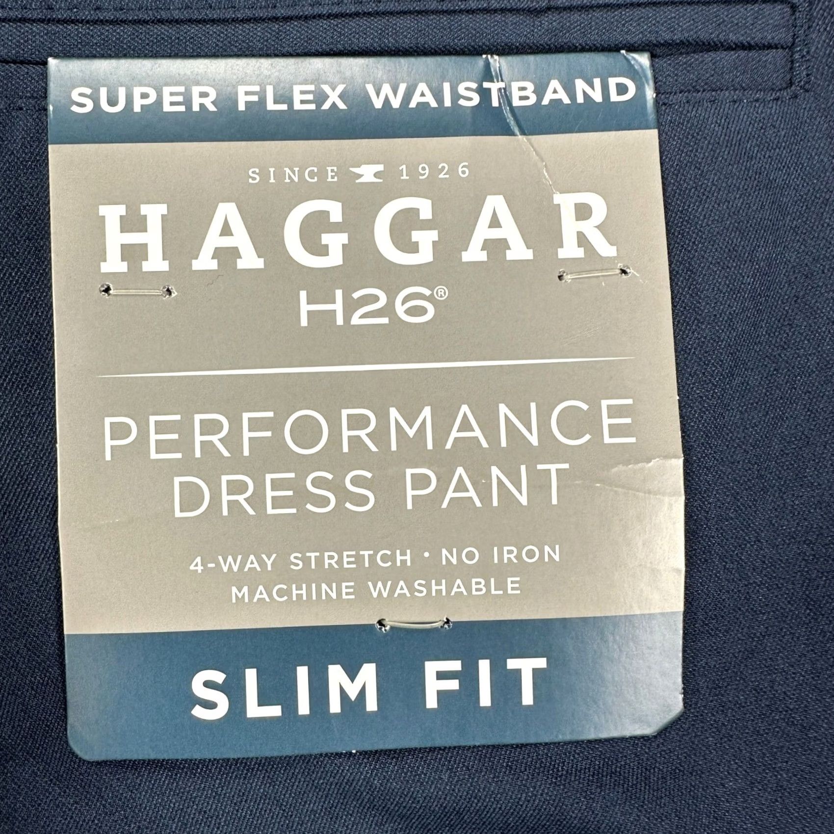 Haggar VINTAGE: No Haggar Pants Dress Slim Navy Blue 28x30 Men Slim Fit Performance Dress Pants Men Size US 29 - 2 Thumbnail