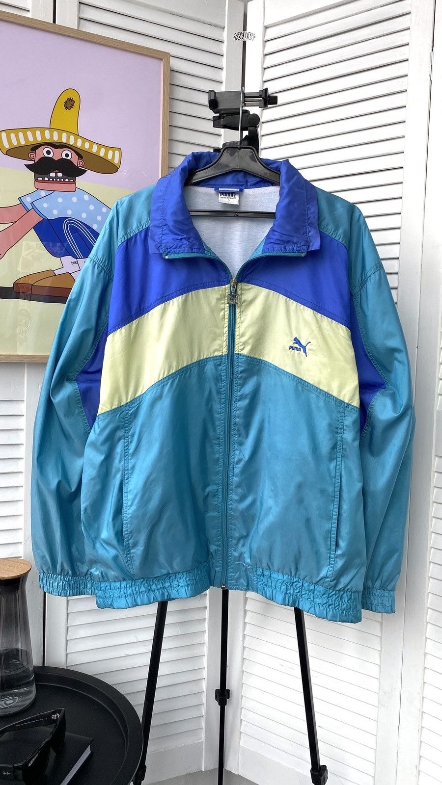 Puma × Vintage Vintage Puma Track Retro Jacket 90s 80s Green Blue Size US L / EU 52-54 / 3 - 1 Thumbnail