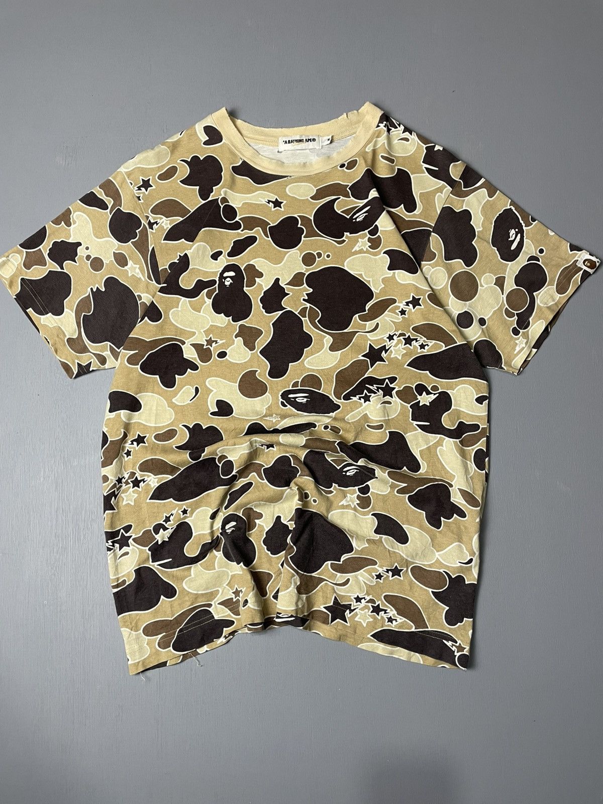 Bape A Bathing Ape (Bape) Psyche Camo distressed tshirt Size US M / EU 48-50 / 2 - 1 Thumbnail