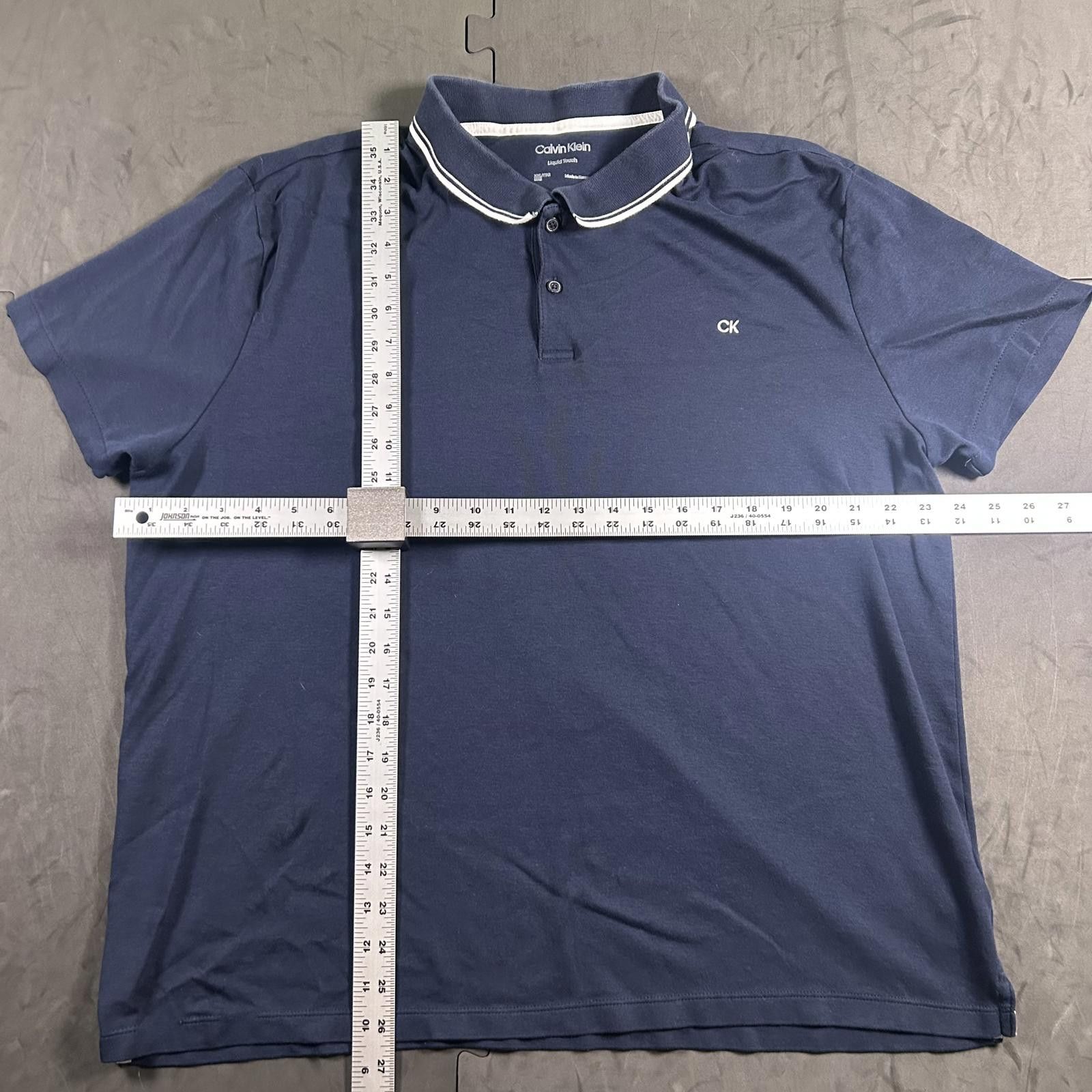 Calvin Klein Calvin Klein Men's Navy Polo Shirt with Embroidered Logo XXL Size US XXL / EU 58 / 5 - 3 Thumbnail