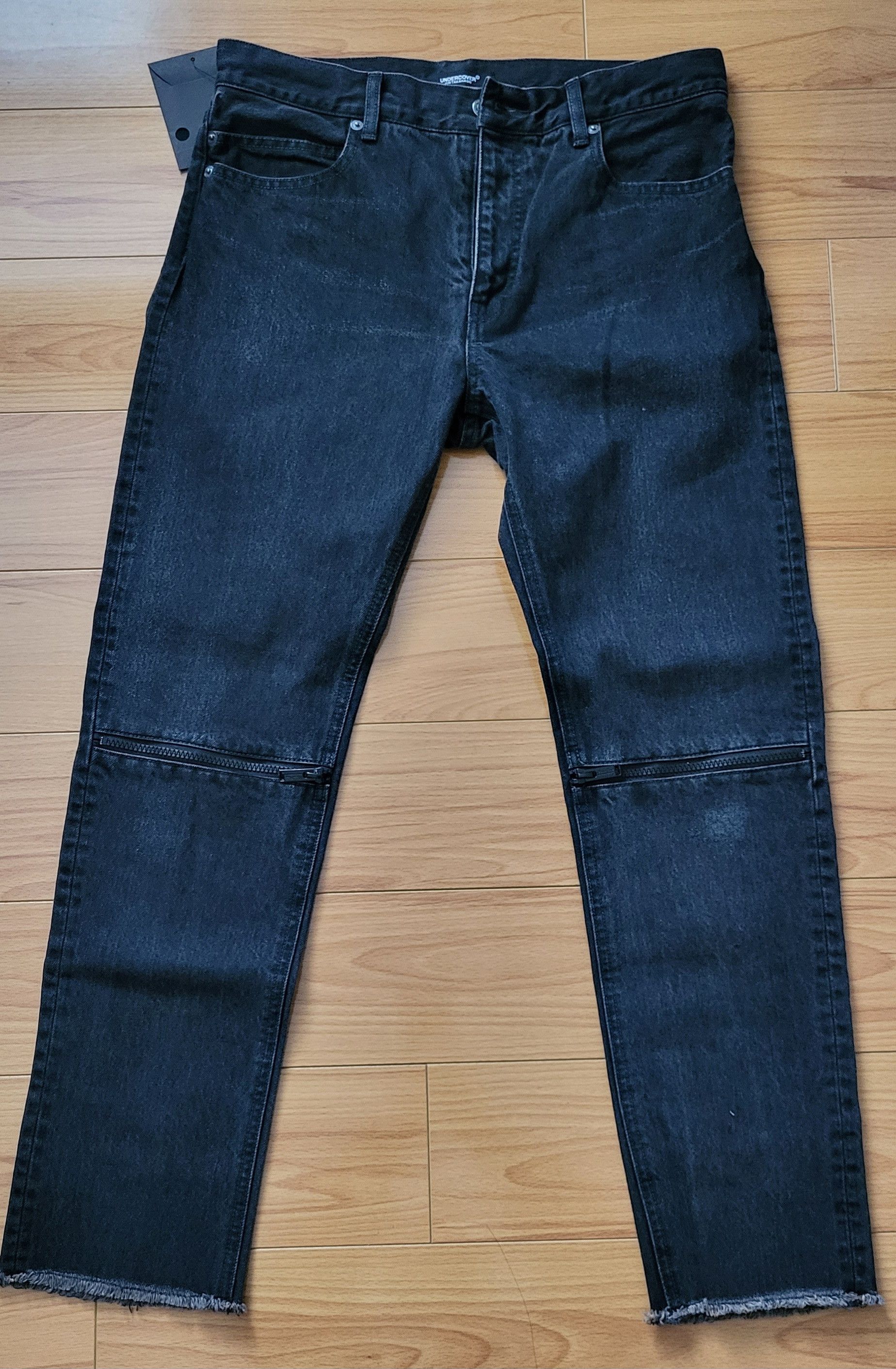 Undercover New Undercover 2023SS Black Zipper Knee Jeans UC1C4503 Size US 32 / EU 48 - 2 Thumbnail