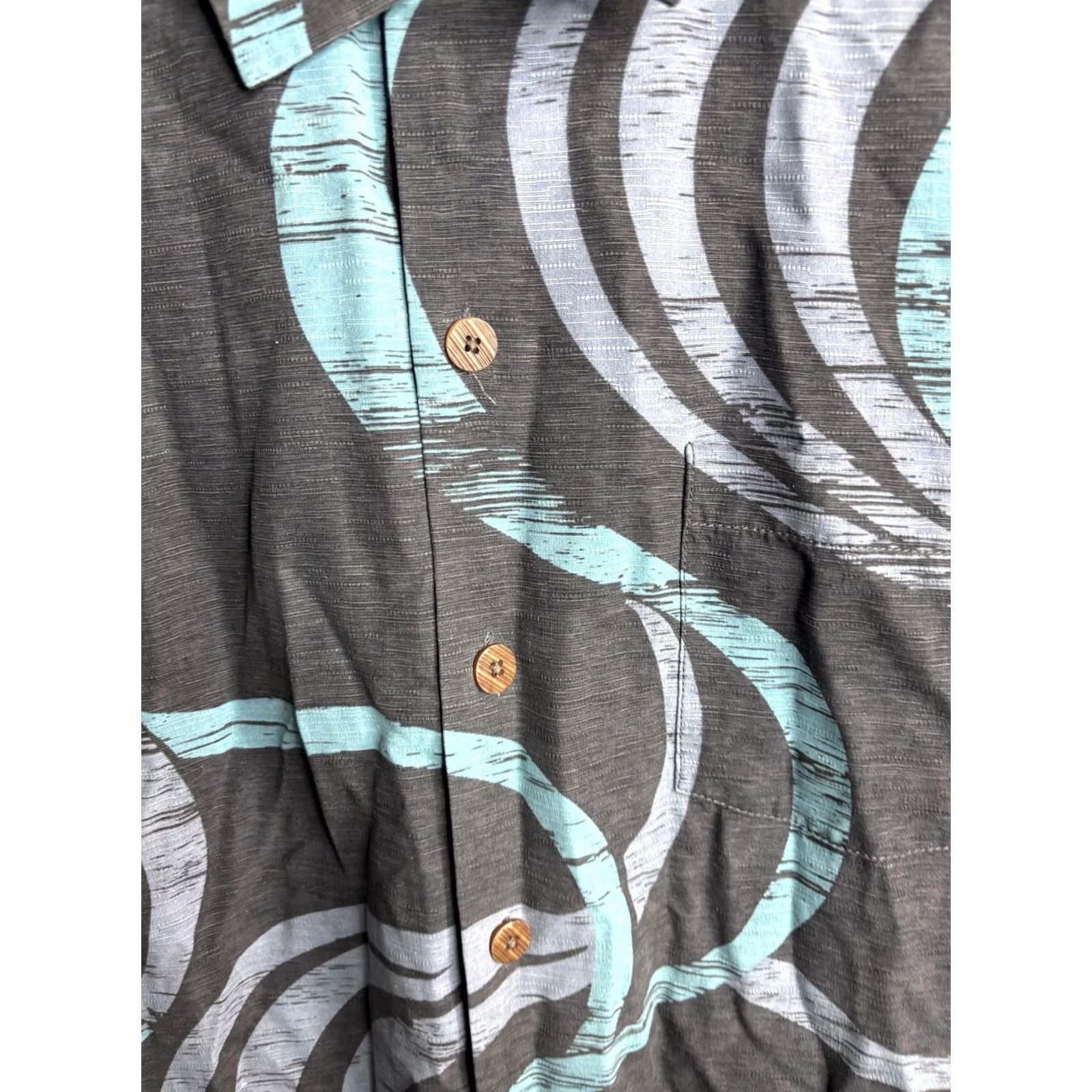 Tommy Bahama Tommy Bahama Shirt Mens M Gray Camp Button Front Hawaiian Abstract Size US M / EU 48-50 / 2 - 3 Thumbnail