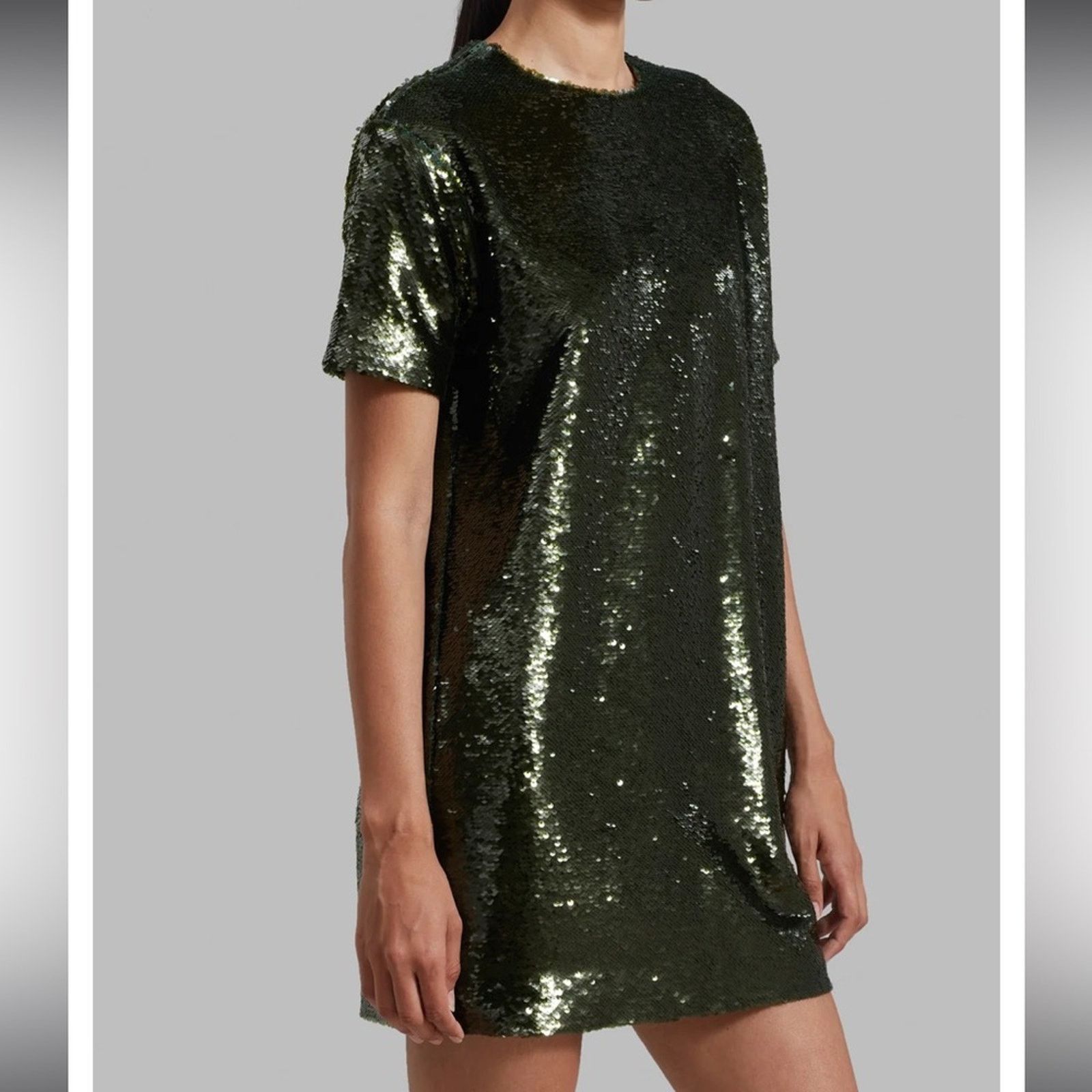 Frankie Shop The Frankie Shop Riley sequin mini tee dress Olive Small NWT Size S / US 4 / IT 40 - 6 Thumbnail