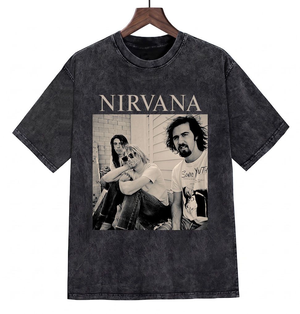 Band Tees Nirvana Kurt Cobain Grunge Band Tshirt Tee for Fans Size US XL / EU 56 / 4 - 2 Thumbnail