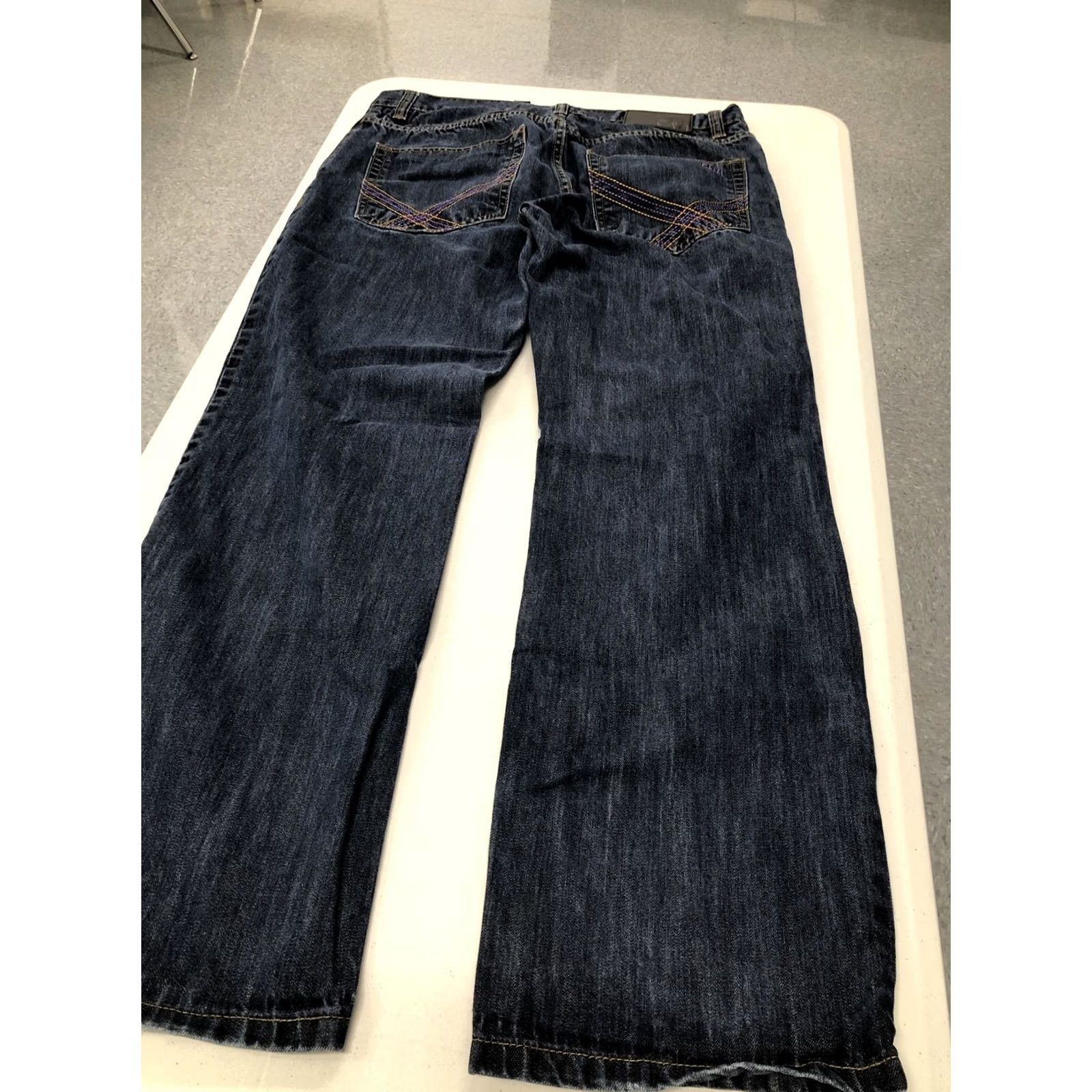 Vintage CAVI Jeans - Regular Straight Blue Denim - Men 35x30 Embroidered Design Jeans Mens Straight 35 Inseam 30 Size US 35 - 4 Thumbnail