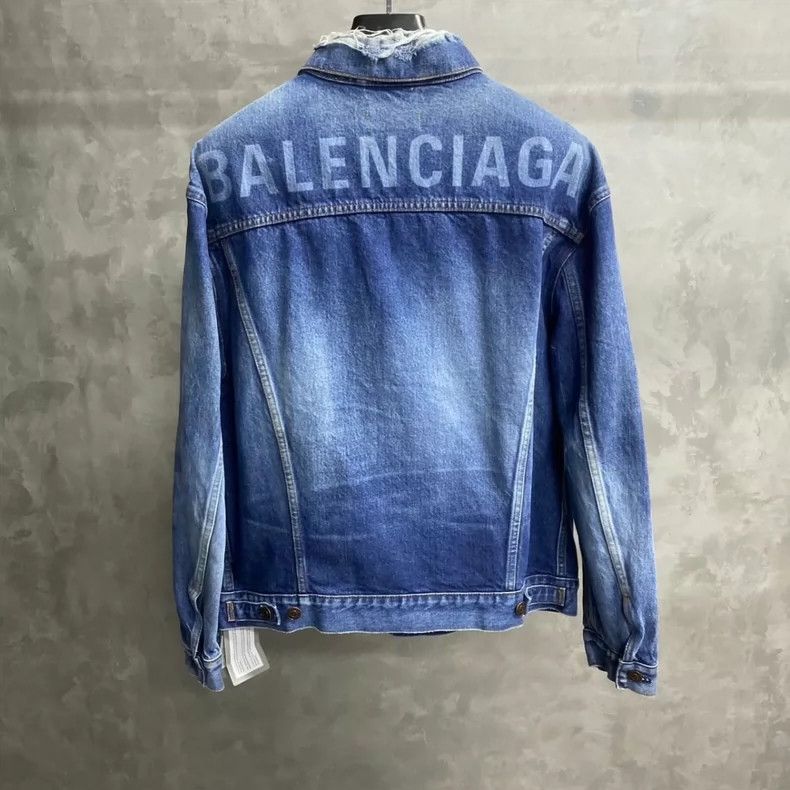 Balenciaga Balenciaga Blue back printed logo denim jacket Size XXS / US 00 / IT 34 - 2 Thumbnail