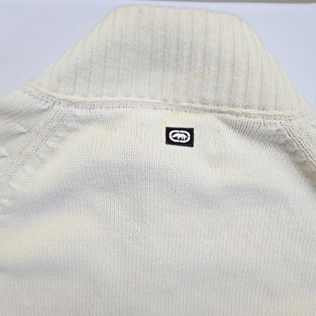 Ecko Unltd. Ecko Unltd Knit Sweater Red Stripe Full Zip Cream XXL Y2K Size US XXL / EU 58 / 5 - 16 Thumbnail