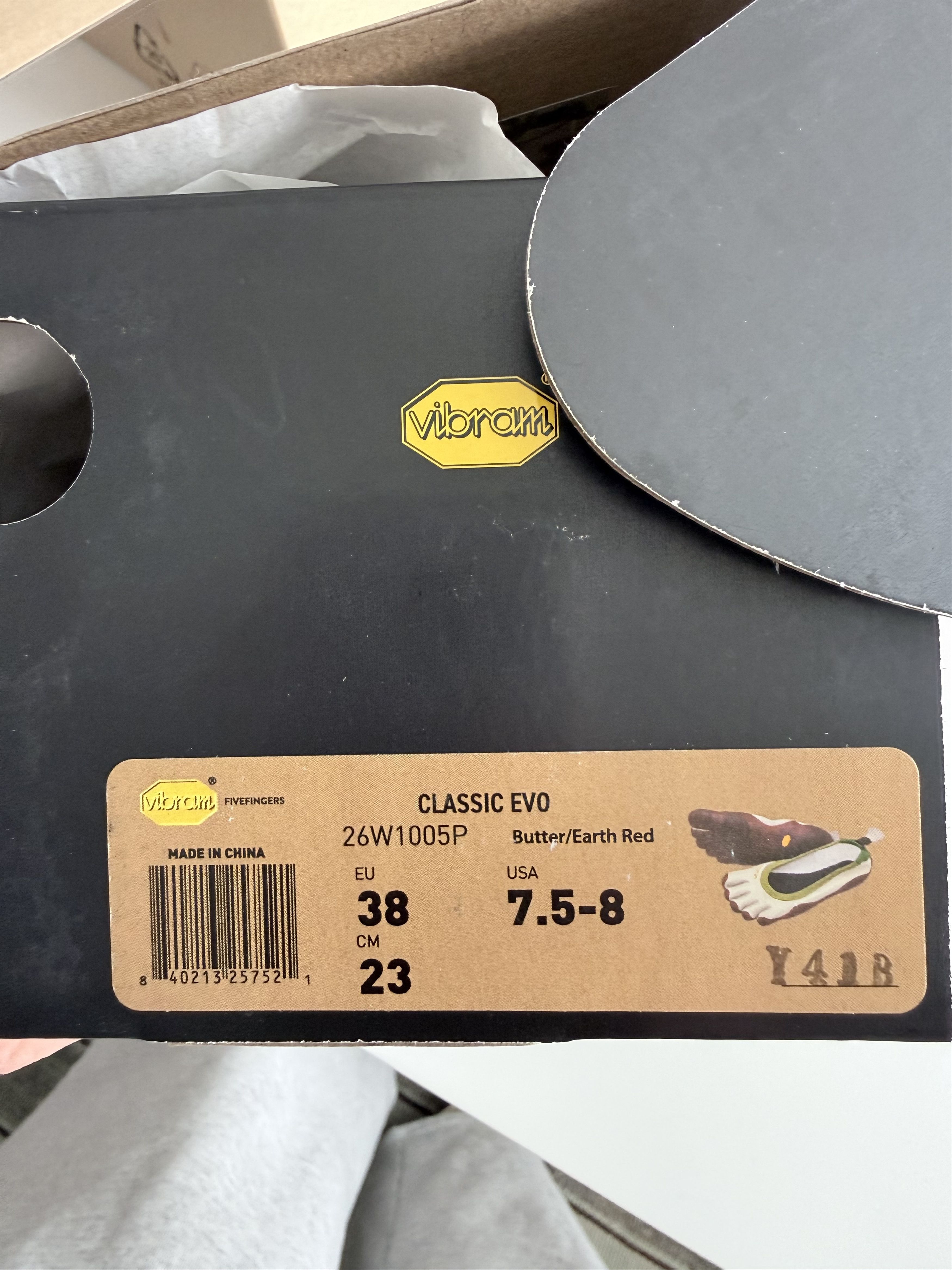 Vibram NWT Classic Evo five fingers Butter/Earth Red/Green Size US 8 / IT 38 - 3 Thumbnail