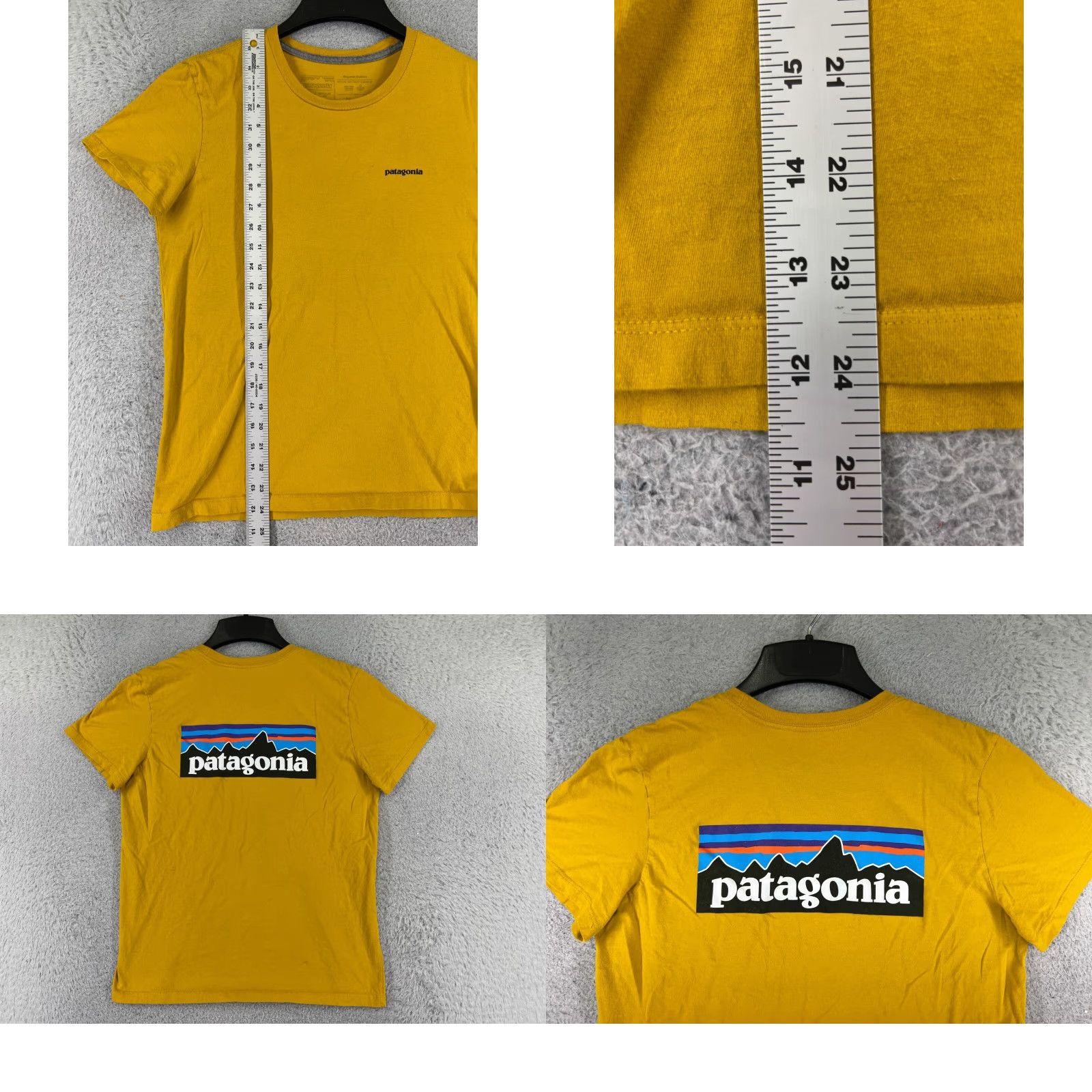 Patagonia Patagonia Shirt Men's Short Sleeve 100% Cotton Yellow Fitz Roy Print T-Shirt Small 100% Cotton USA Logo All Seasons Regular Fit Adult Size S Mens Size US S / EU 44-46 / 1 - 9 Thumbnail